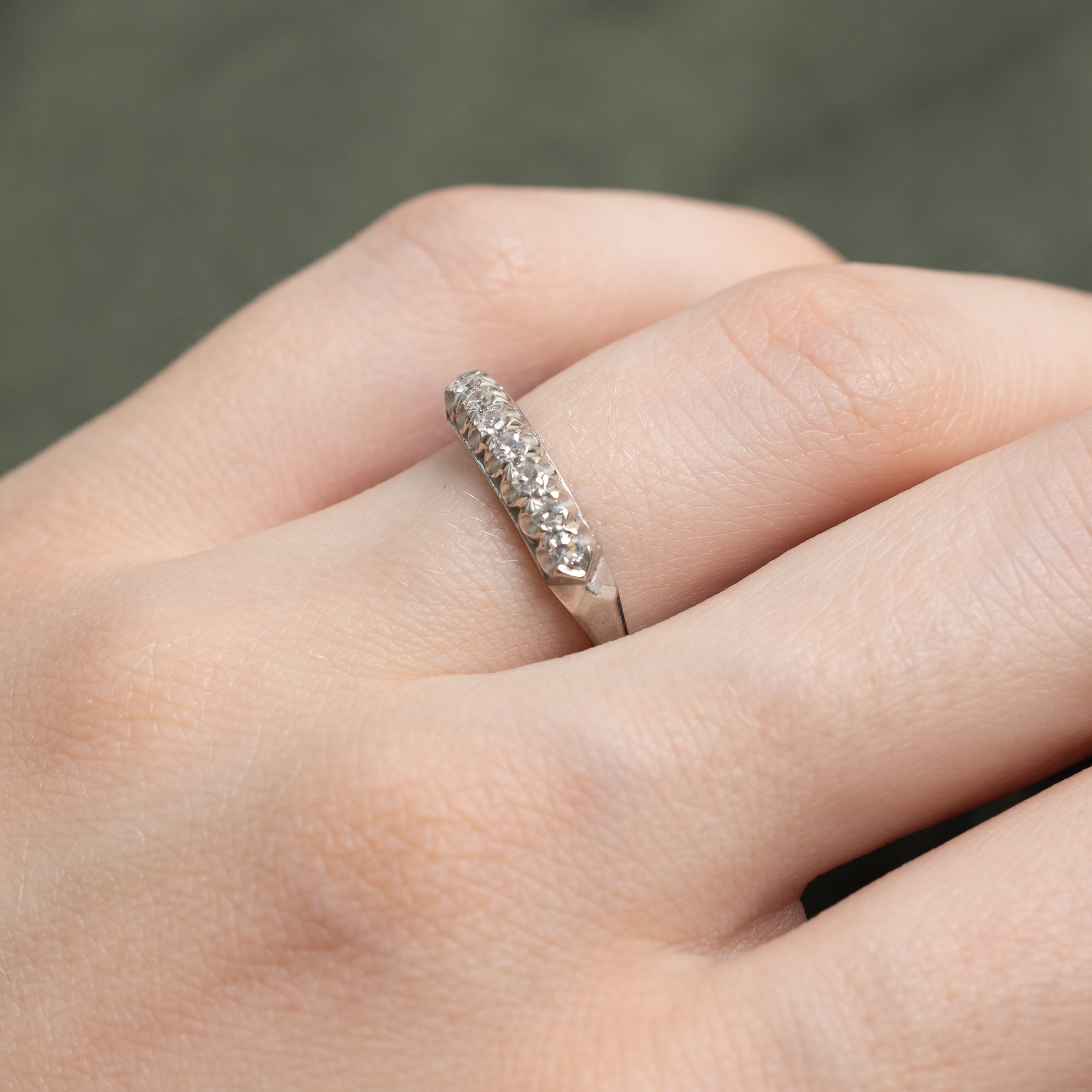 'Birks' 18k Semi Eternity Diamond Band | SZ 6.75