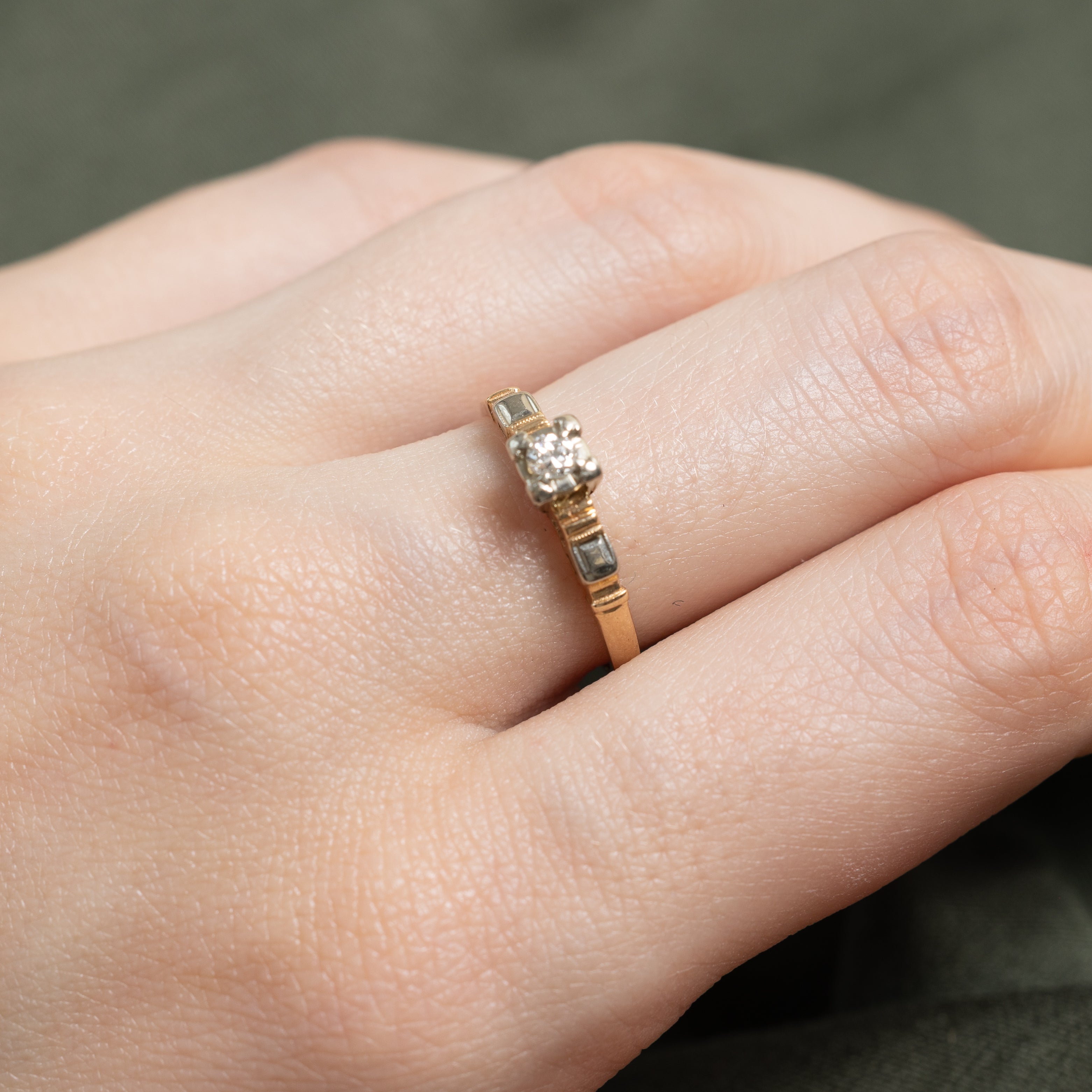 Two Tone Illusion Set Diamond Ring | SZ 7