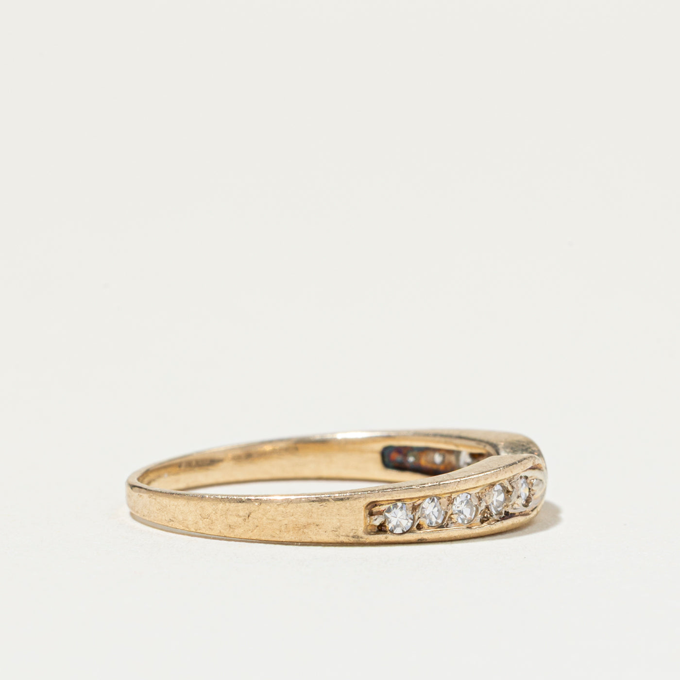 Semi Eternity Diamond Reverse Tapered Contour Ring | SZ 6