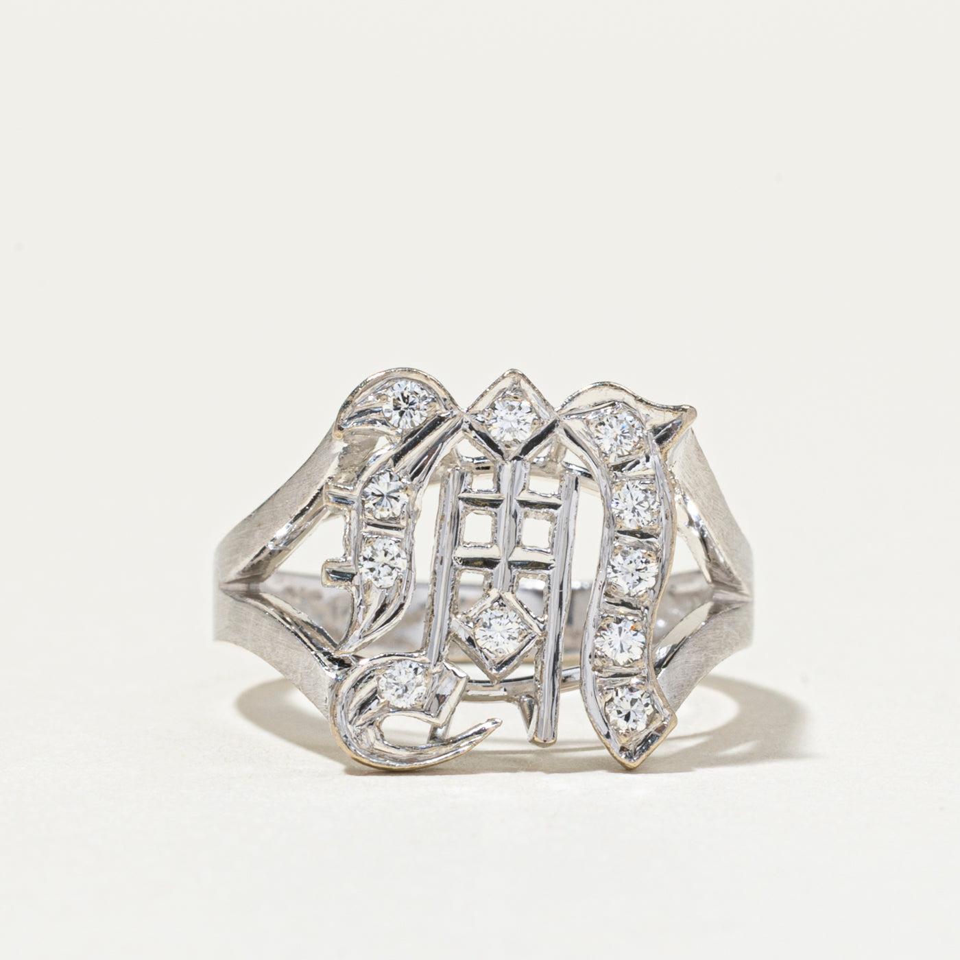 Diamond "M" Initial Ring | SZ 4.25