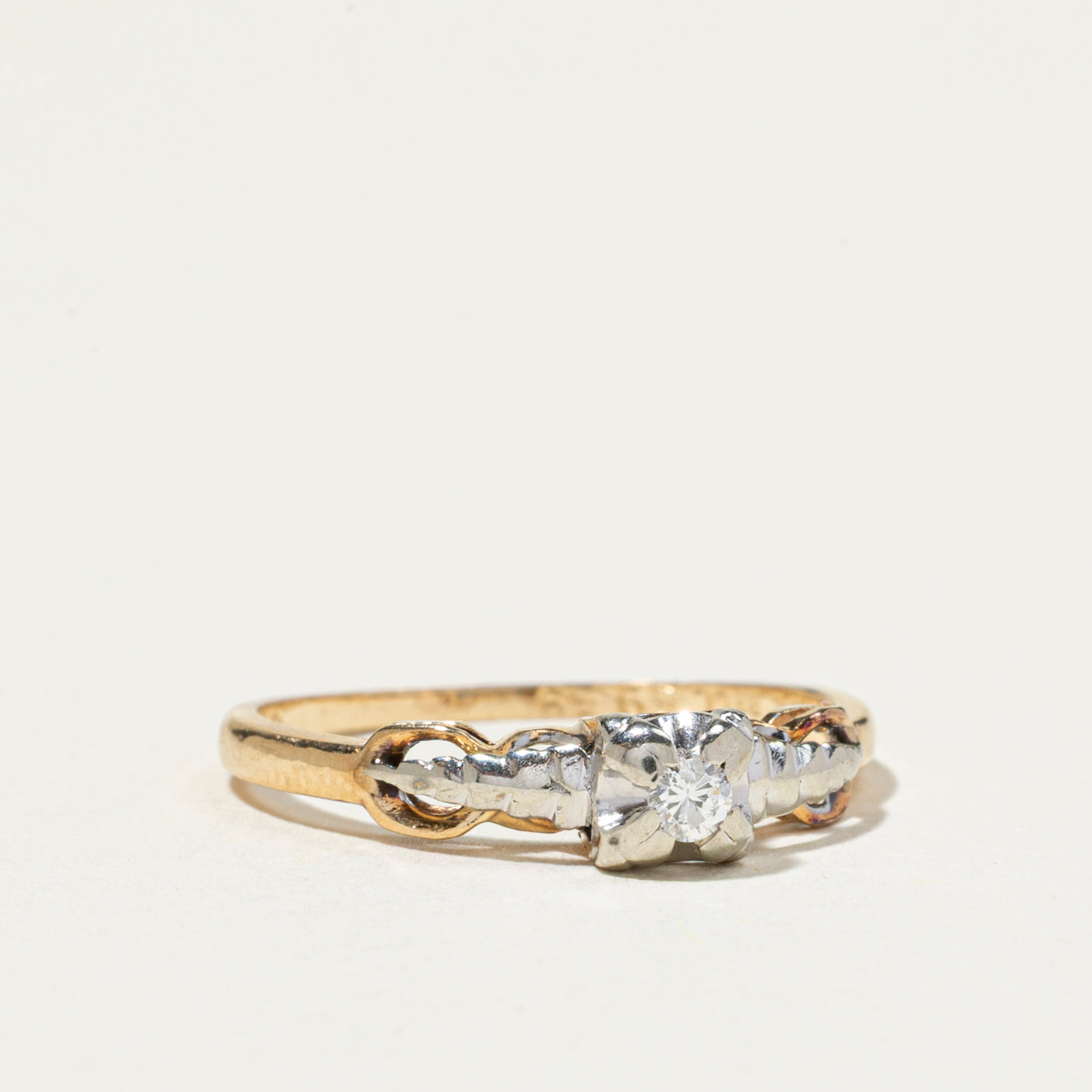 Two Tone Gold Illusion Set Diamond Ring | SZ 6