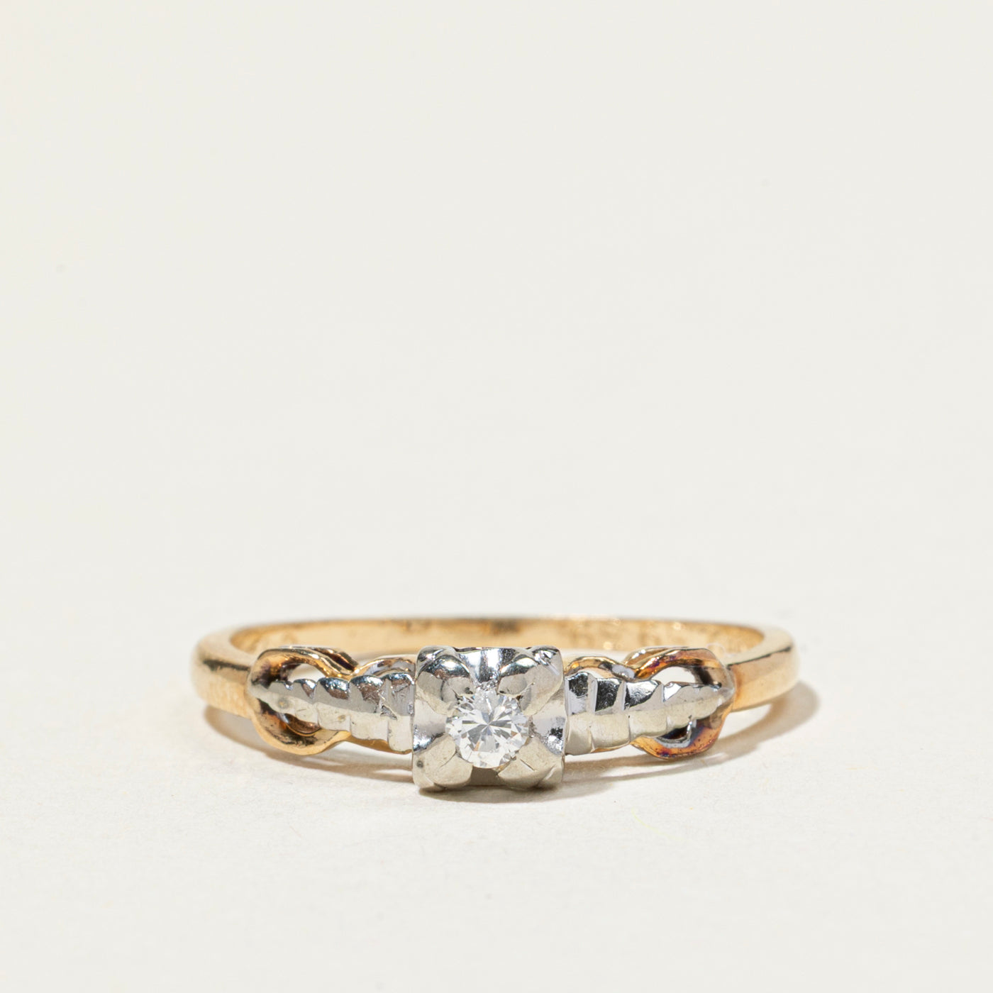 Two Tone Gold Illusion Set Diamond Ring | SZ 6