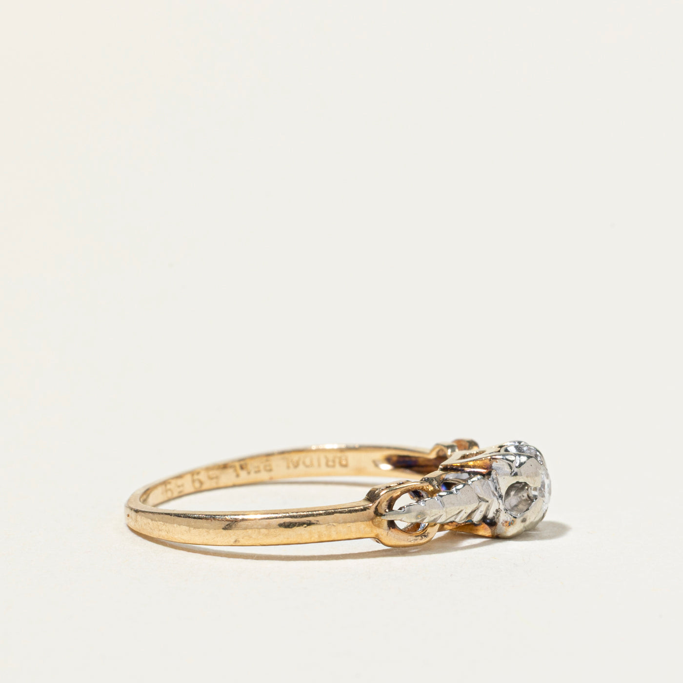 Two Tone Gold Illusion Set Diamond Ring | SZ 6