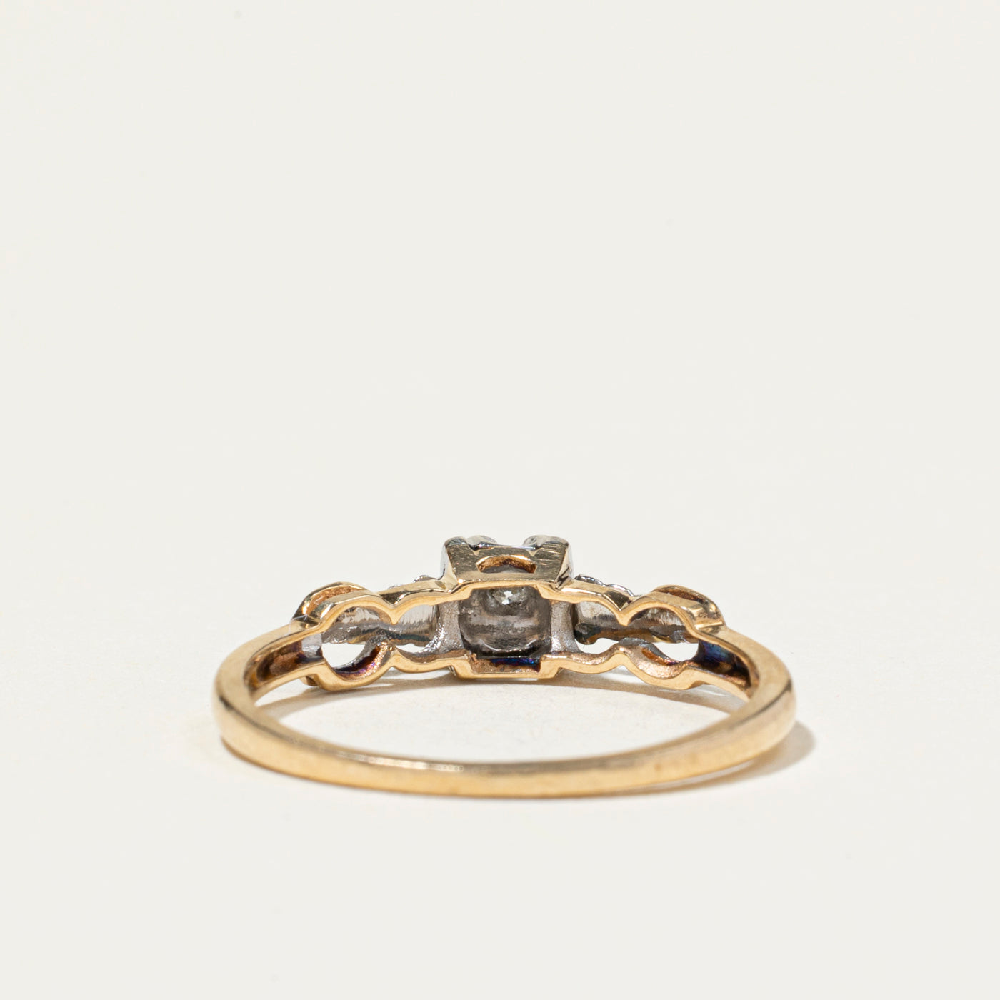 Two Tone Gold Illusion Set Diamond Ring | SZ 6