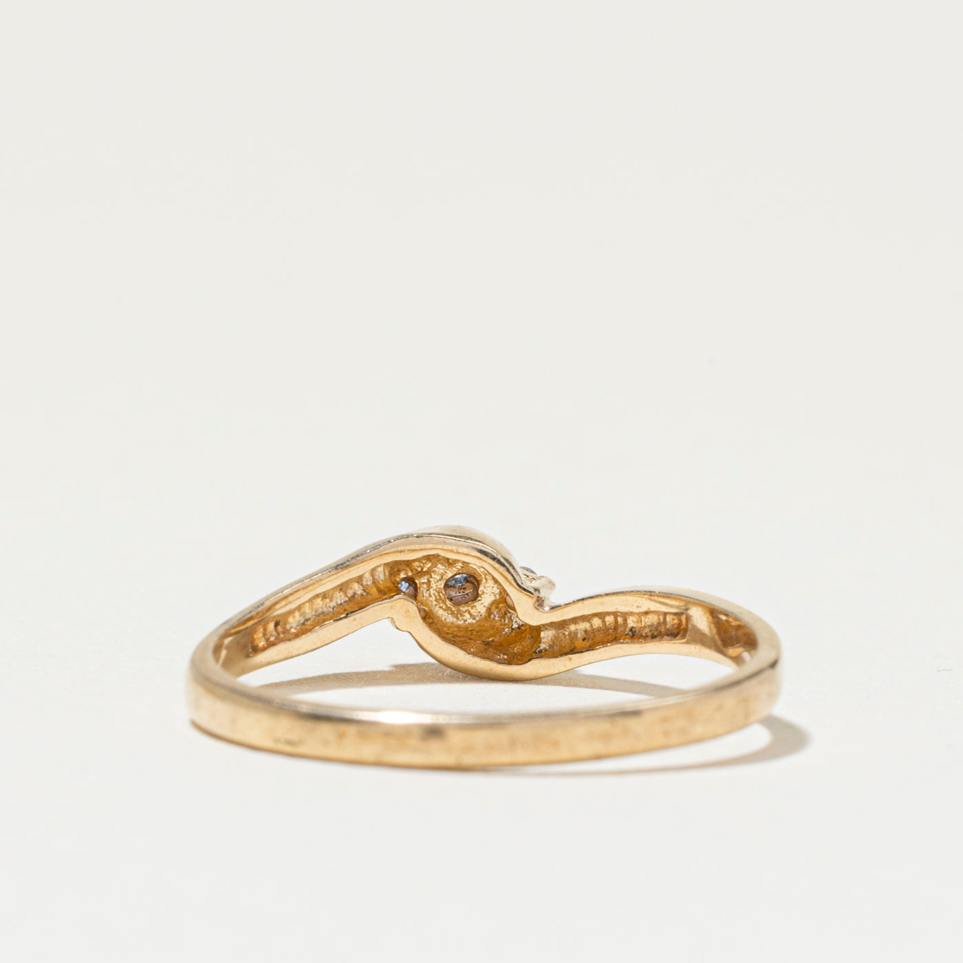 Bague trois diamants avec contour | Taille 5,5