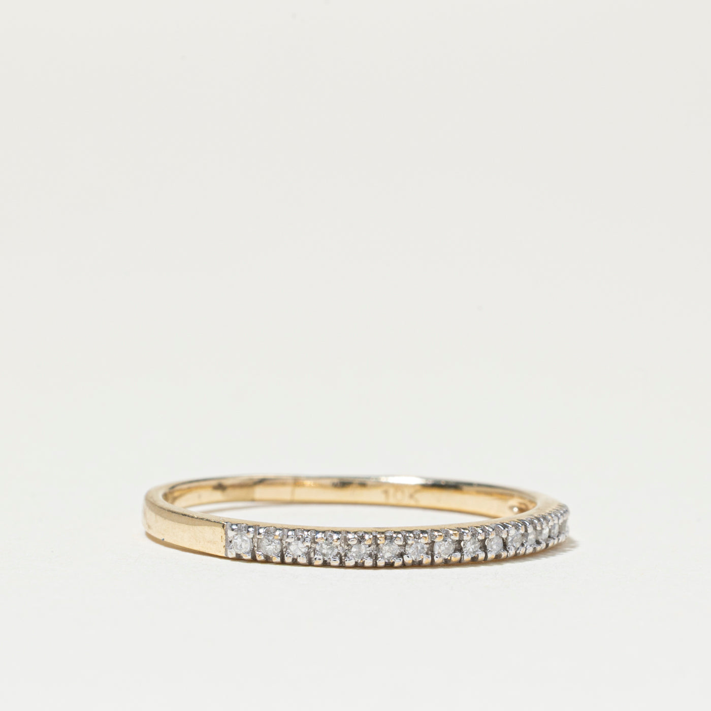 Alliance demi-éternité sertie de diamants | 1,6 mm | Taille 7,75