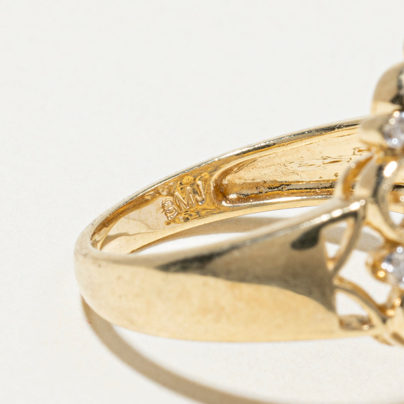 Diamond Scrollwork Cocktail Ring | SZ 6.5