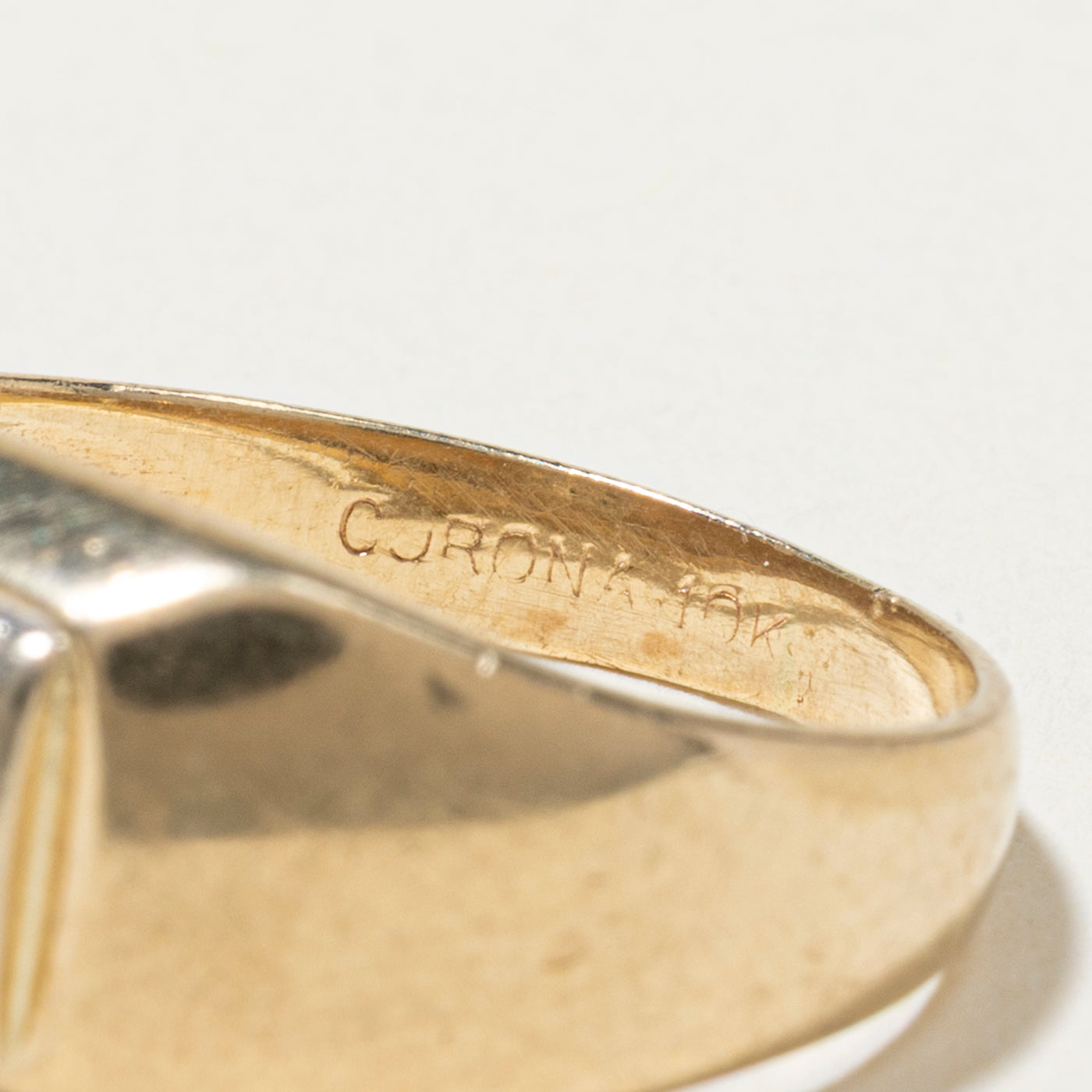 Diamond Grid Signet Ring | SZ 5.5