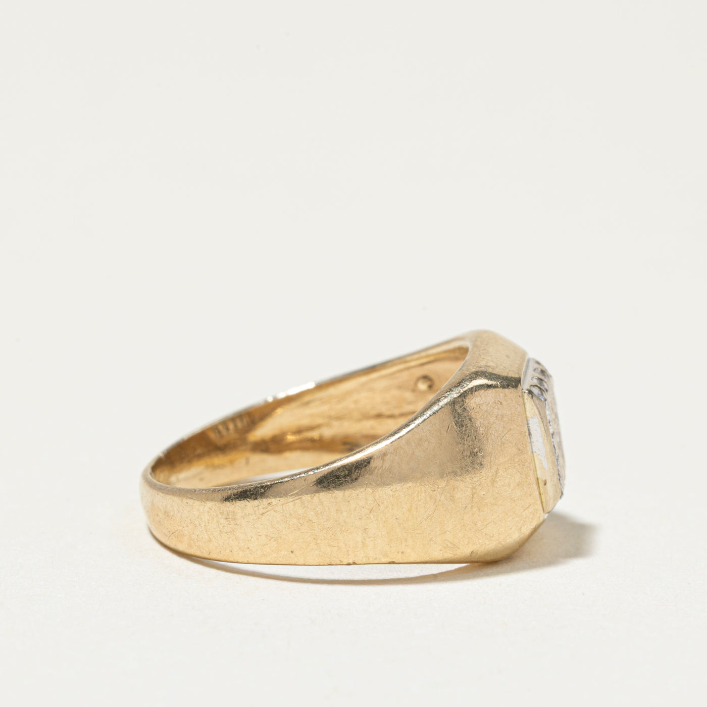 Diamond Grid Signet Ring | SZ 5.5