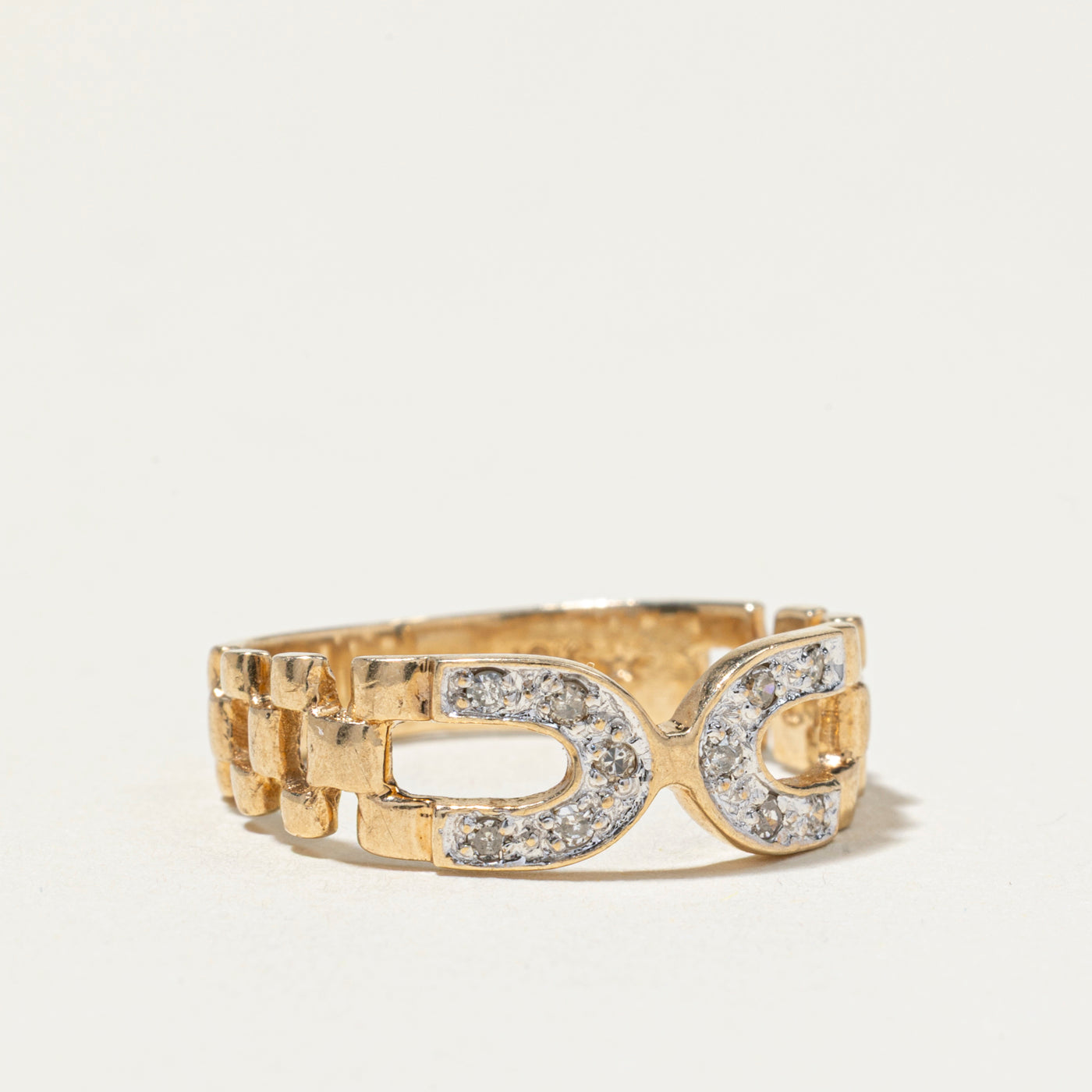 Diamond Double Buckle Ring | SZ 7.5