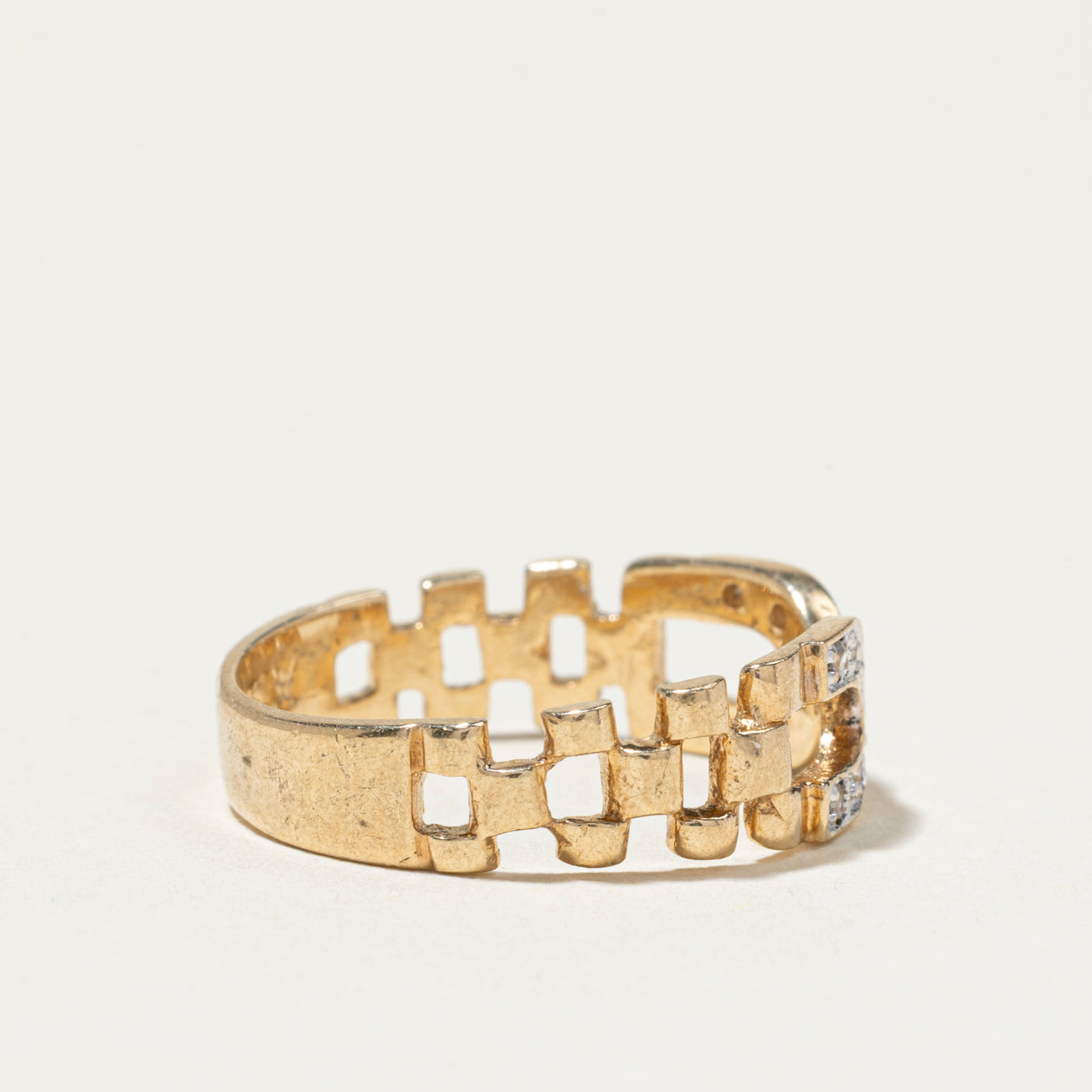 Diamond Double Buckle Ring | SZ 7.5