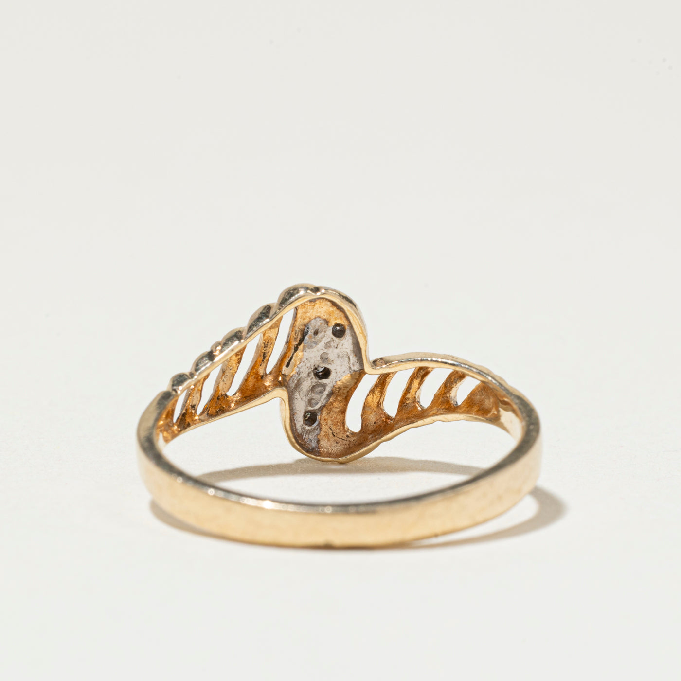 Diamond Open Grooved Bypass Ring | SZ 5.25