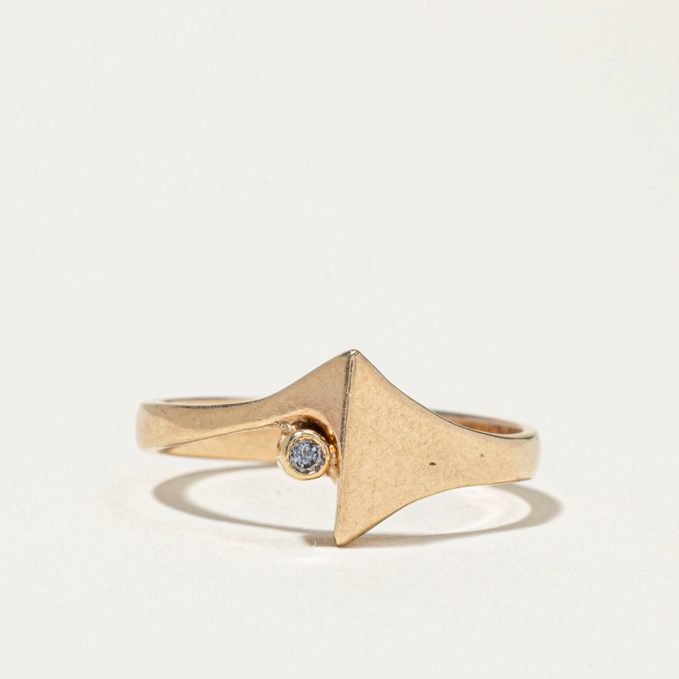 Bezel Set Diamond Abstract Ring | SZ 6