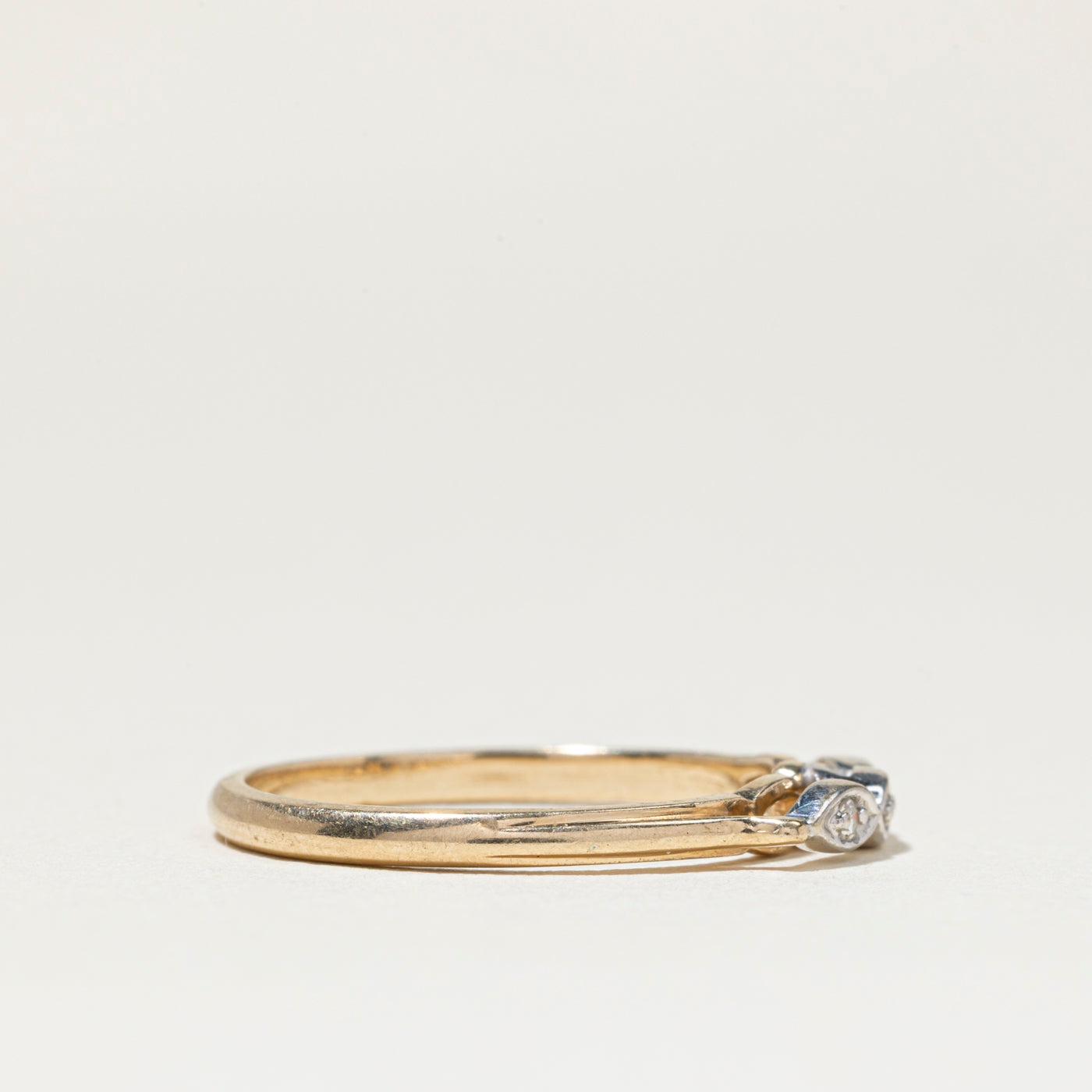 Two Tone Gold Diamond Marquise Band | SZ 6
