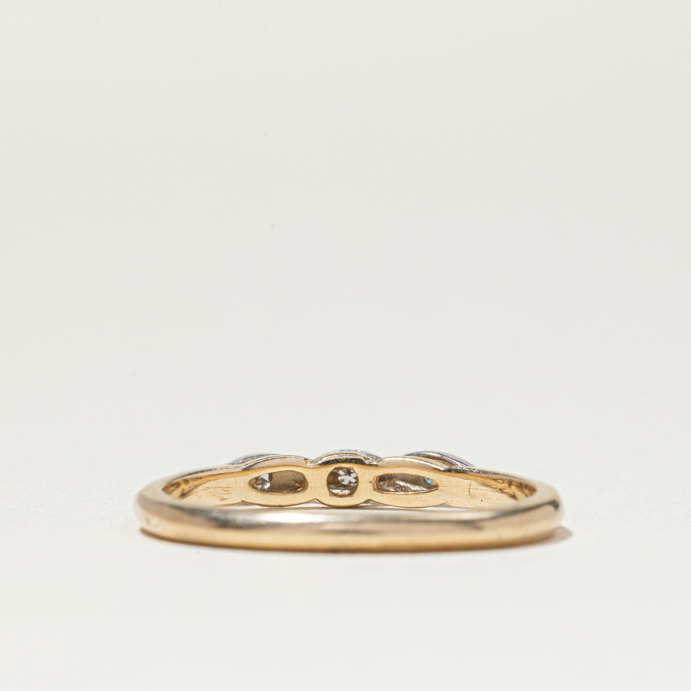 Two Tone Gold Diamond Marquise Band | SZ 6