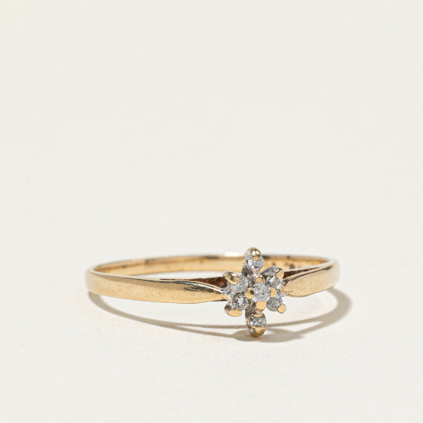 Diamond Petal Cluster Petite Ring | SZ 7