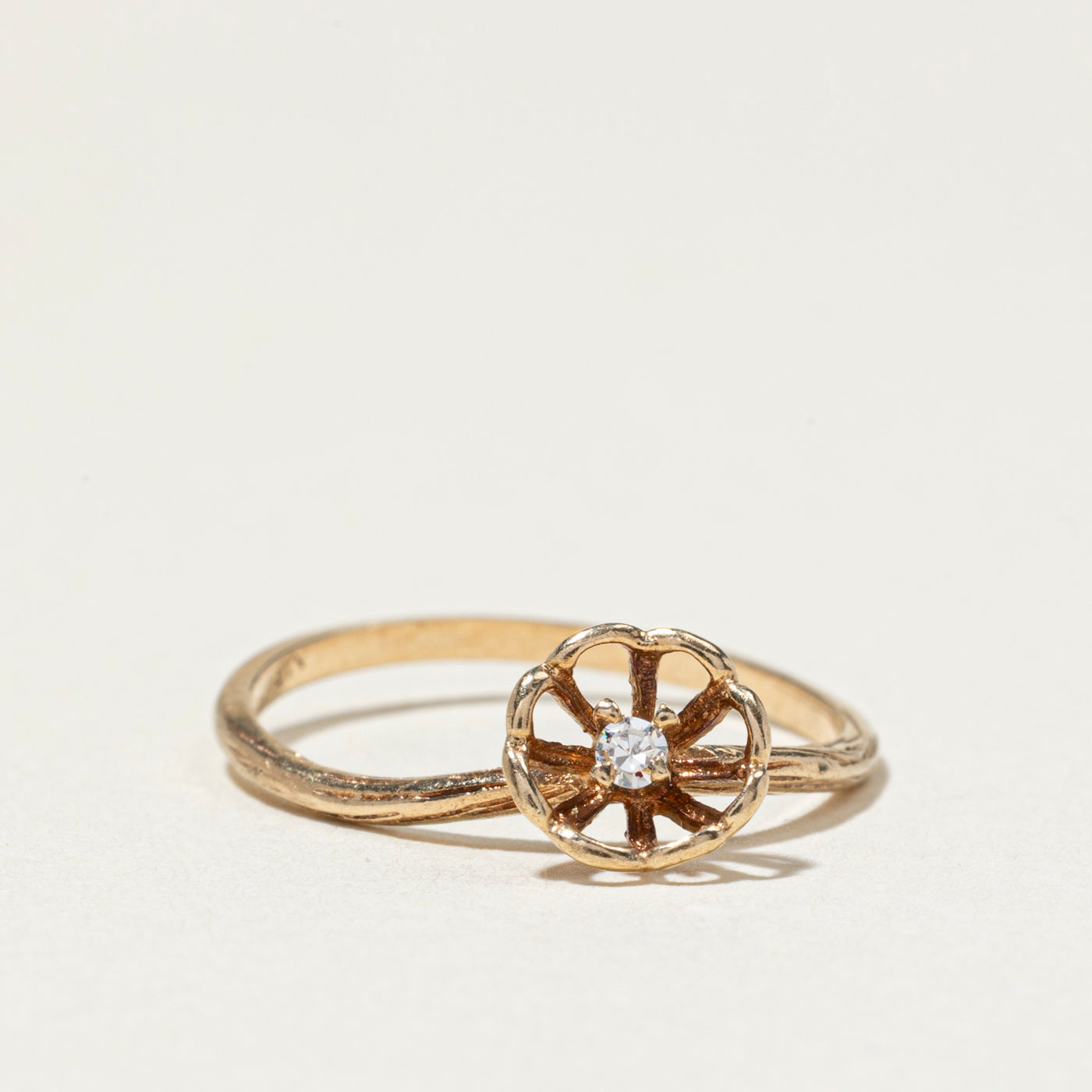 Bague florale ajourée en diamants | Taille 3,5