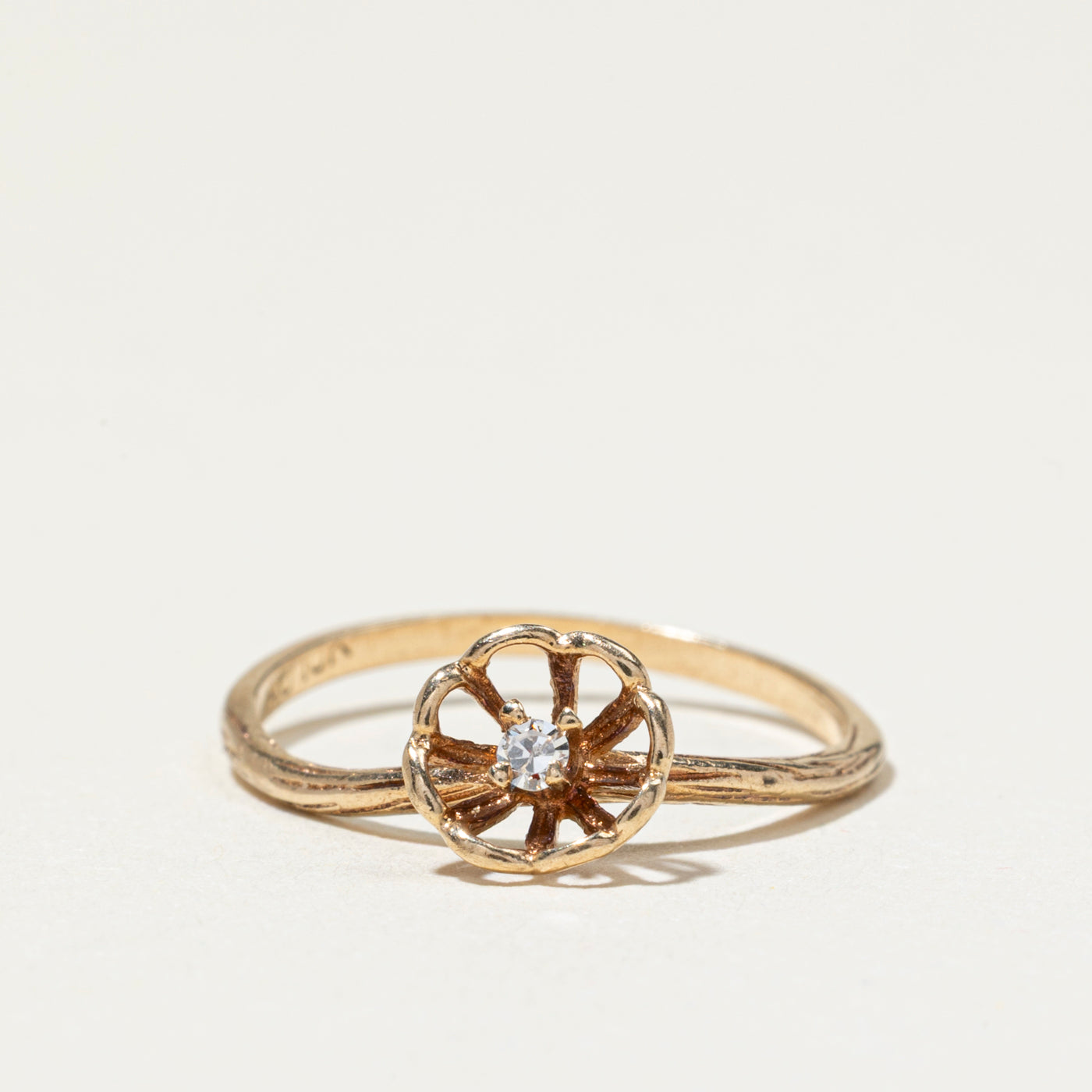 Bague florale ajourée en diamants | Taille 3,5