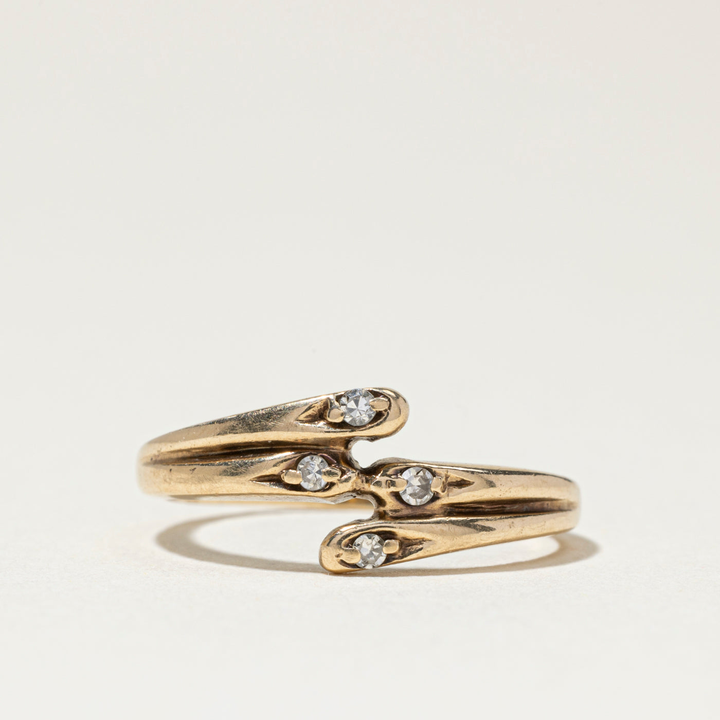 Four Stone Diamond Bypass Ring | SZ 3.25