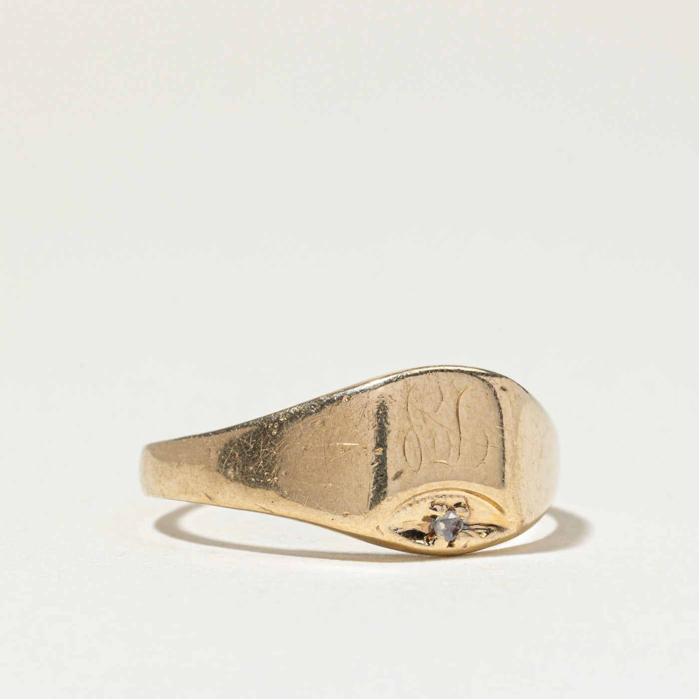 Diamond "LL" Initial Signet Ring | SZ 5.5