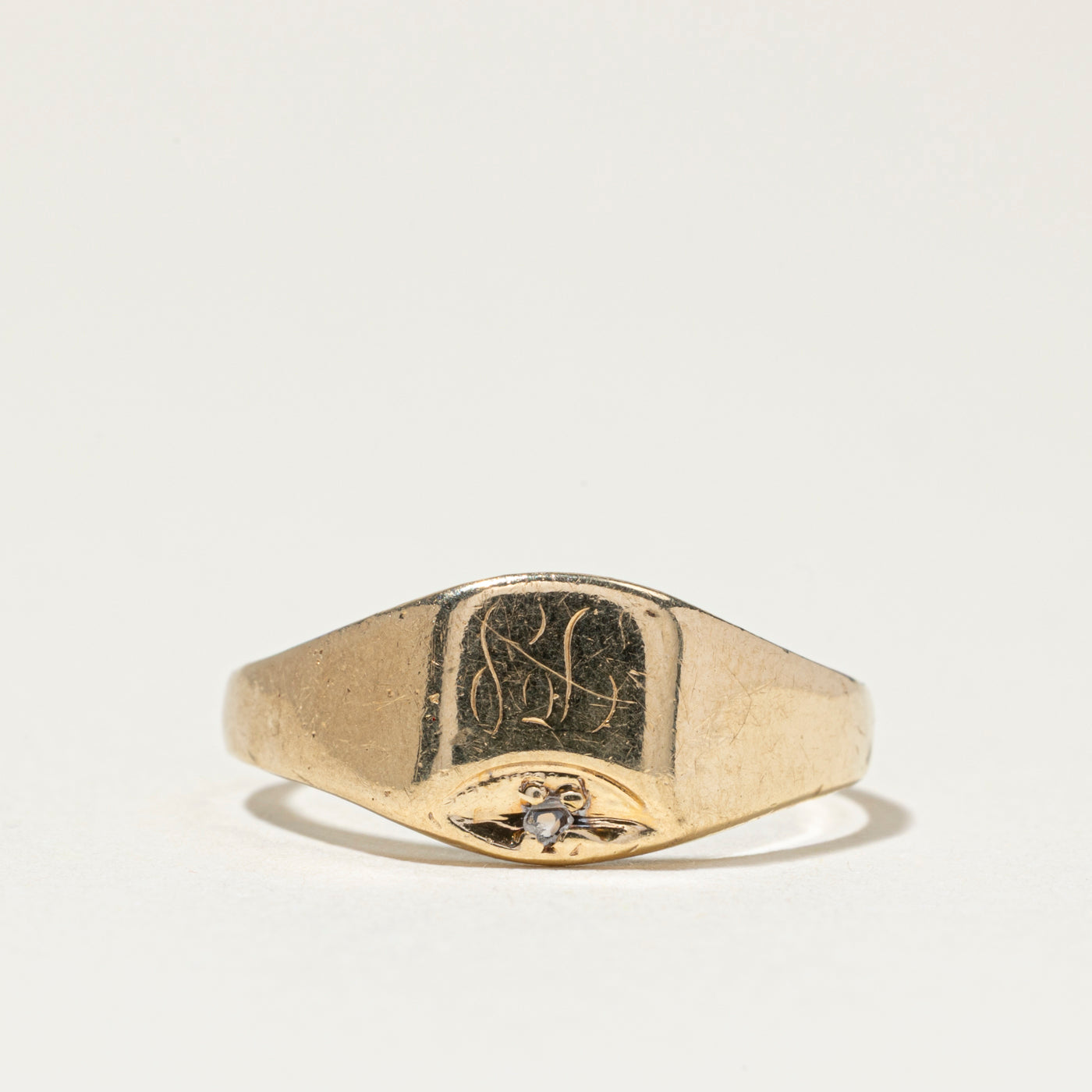 Diamond "LL" Initial Signet Ring | SZ 5.5