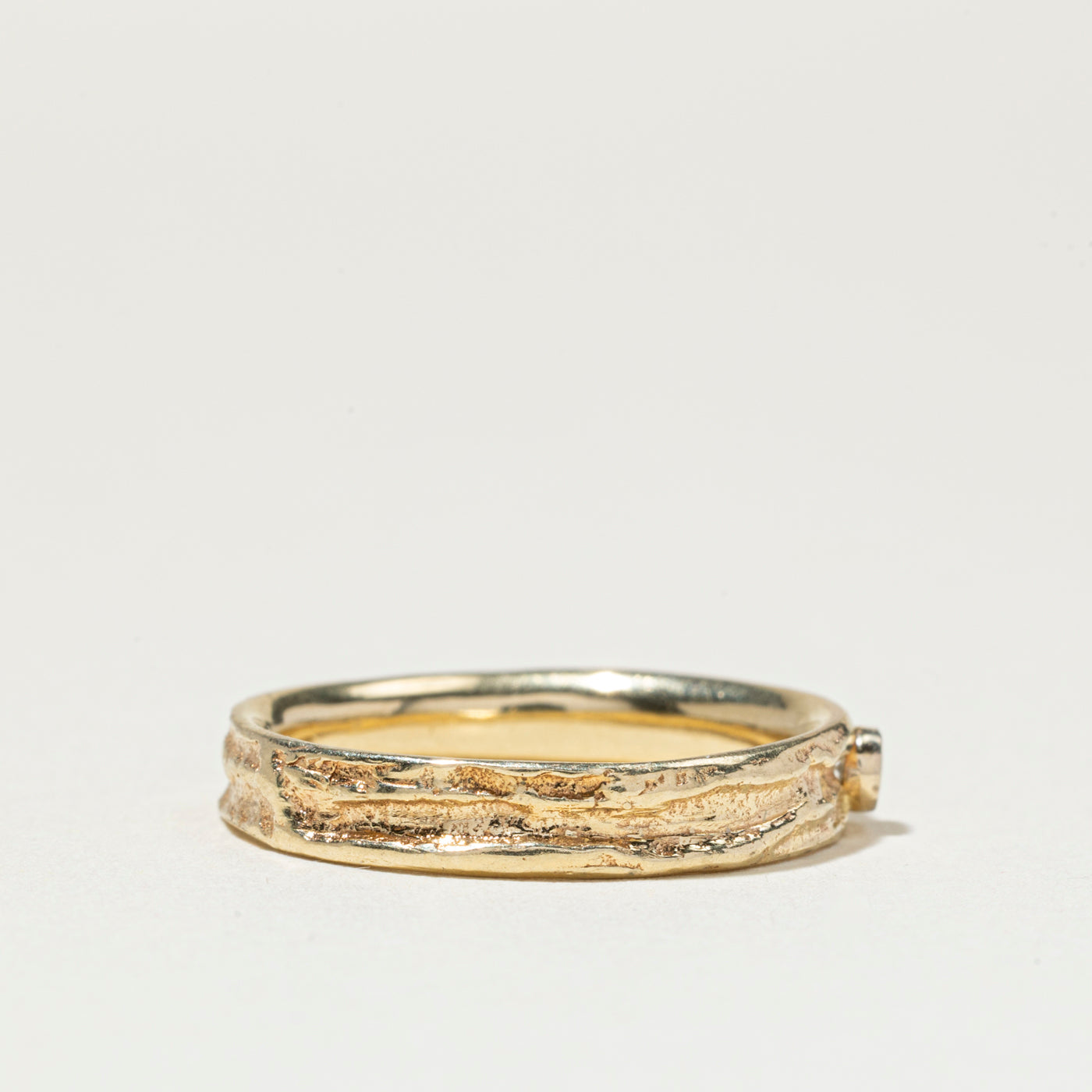 Bezel Set Diamond Textured Band | 3mm | SZ 7