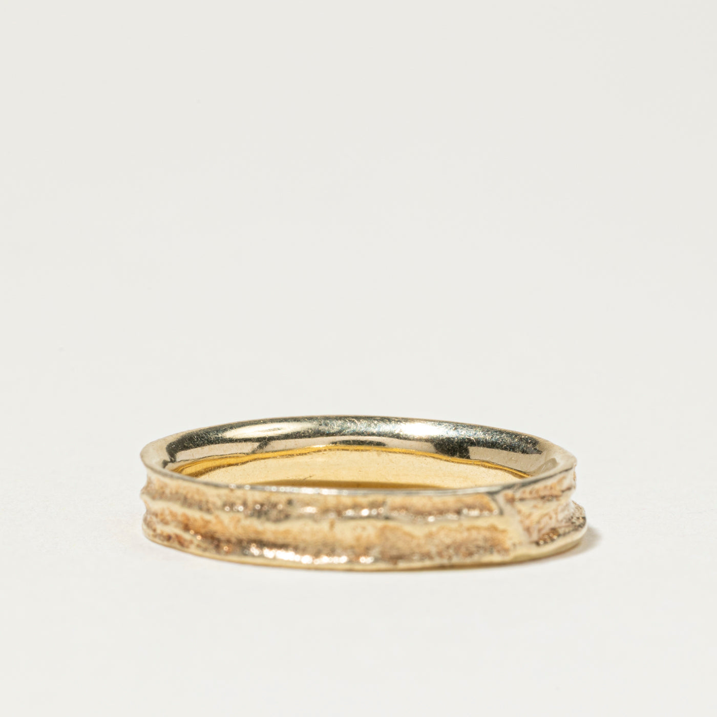 Bezel Set Diamond Textured Band | 3mm | SZ 7