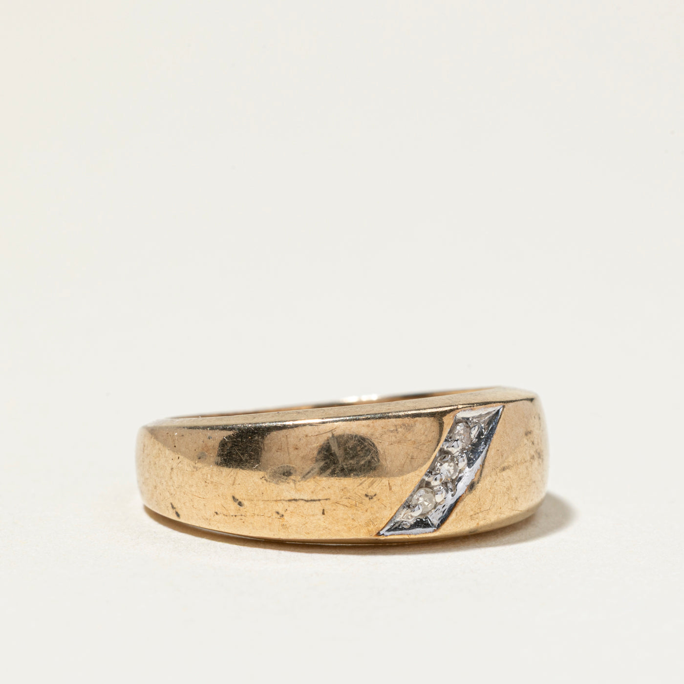 Diagonal Three Stone Diamond Band | SZ 6.75