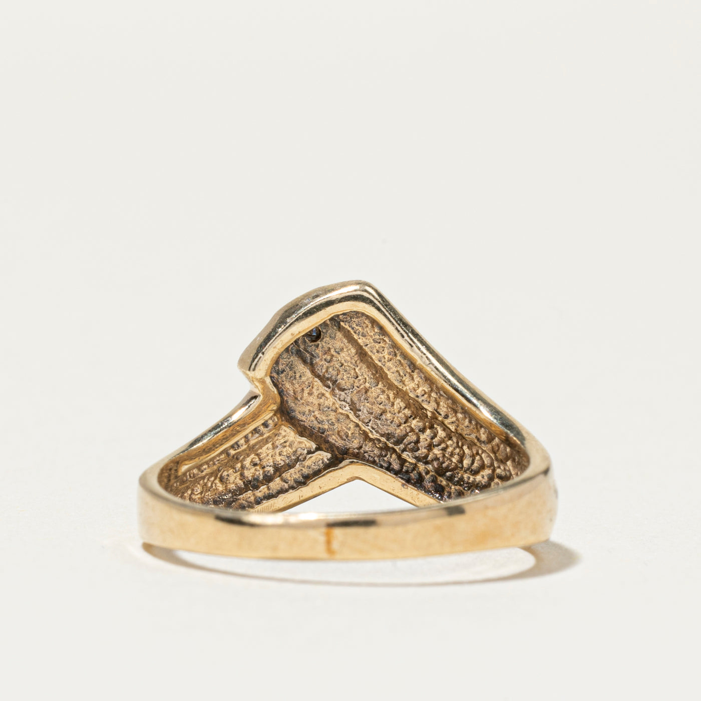 Diamond Chunky Grooved Chevron Ring | SZ 5