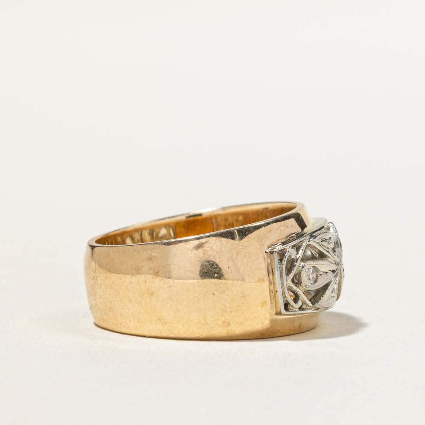 Diamond Ornate Openwork Cocktail Ring | SZ 6.5