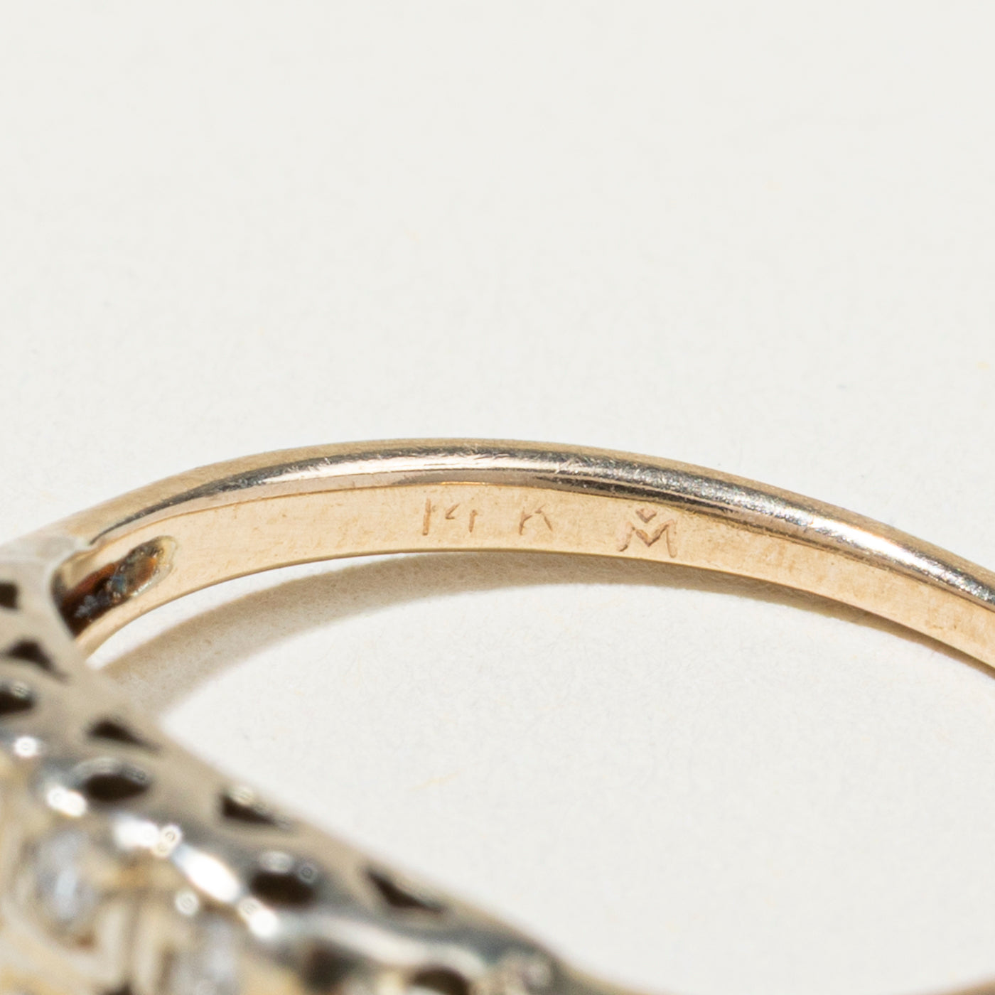 Double Row Diamond Boat Shaped Ring | SZ 4.5