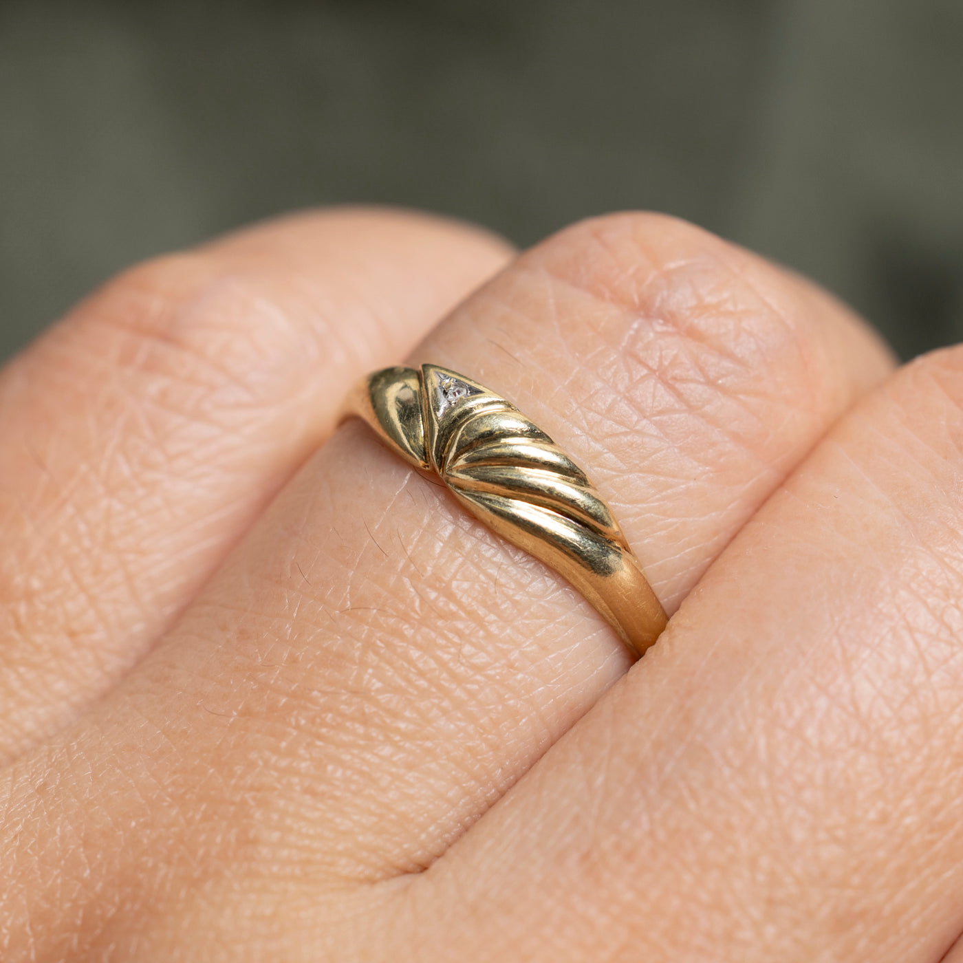 Bague rainurée en diamant | Taille 8