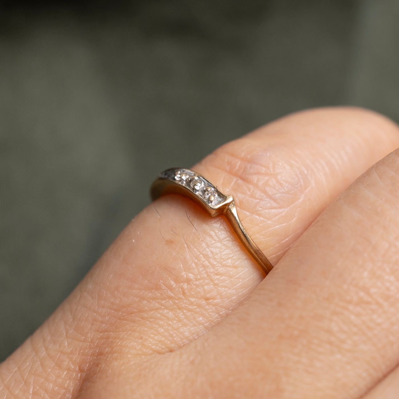 Three Stone Diamond Bypass Ring | SZ 4.25