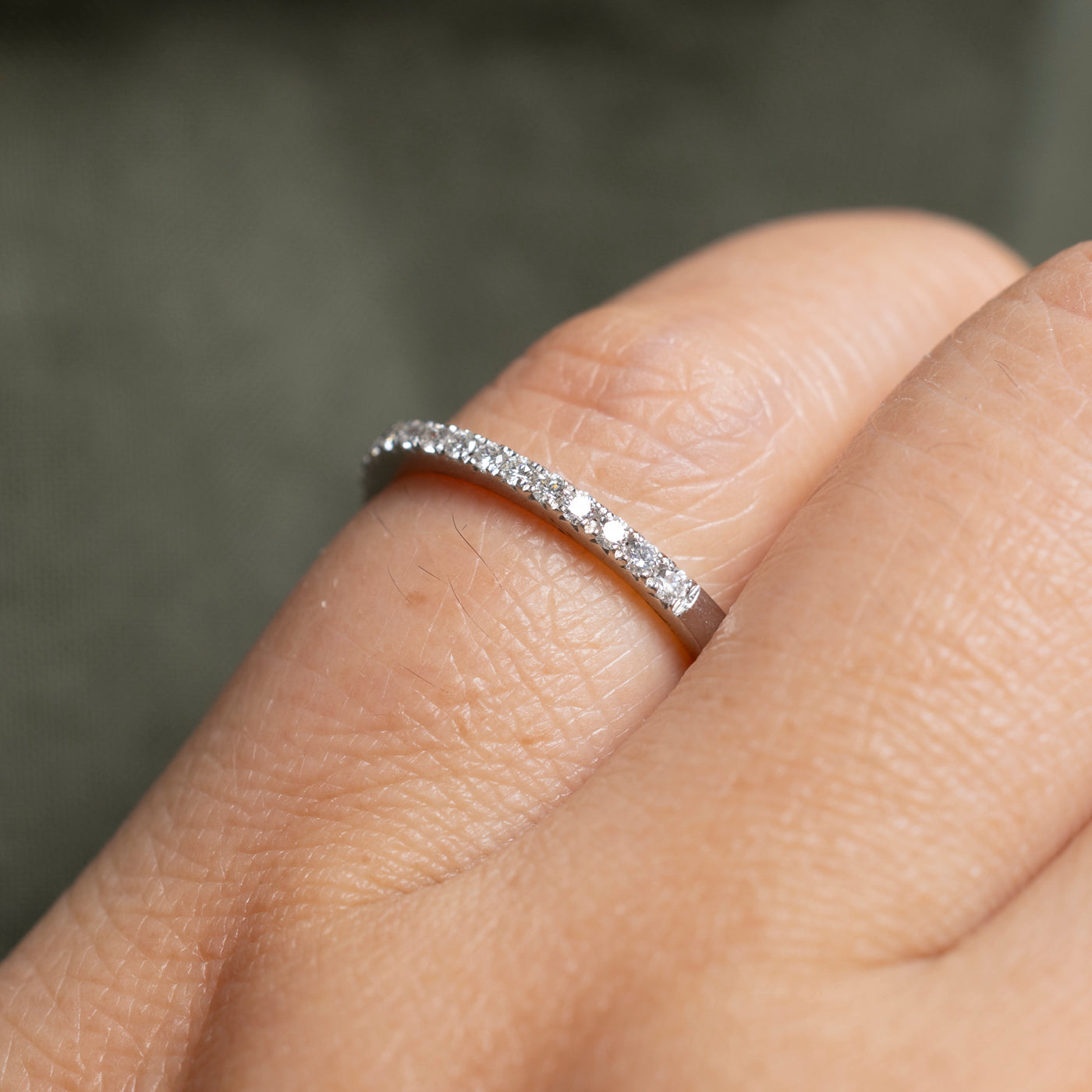 Pave Set Semi Eternity Diamond Band | 1.5mm | SZ 5.25