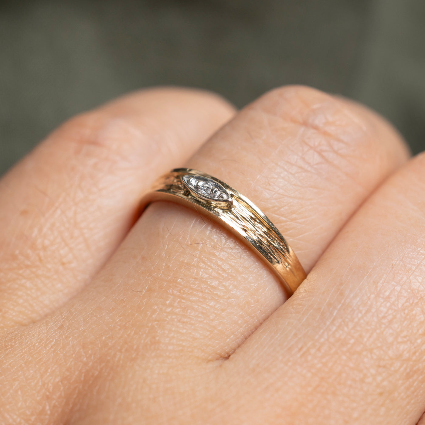 Diamond Marquise Cluster Textured Ring | SZ 8.5