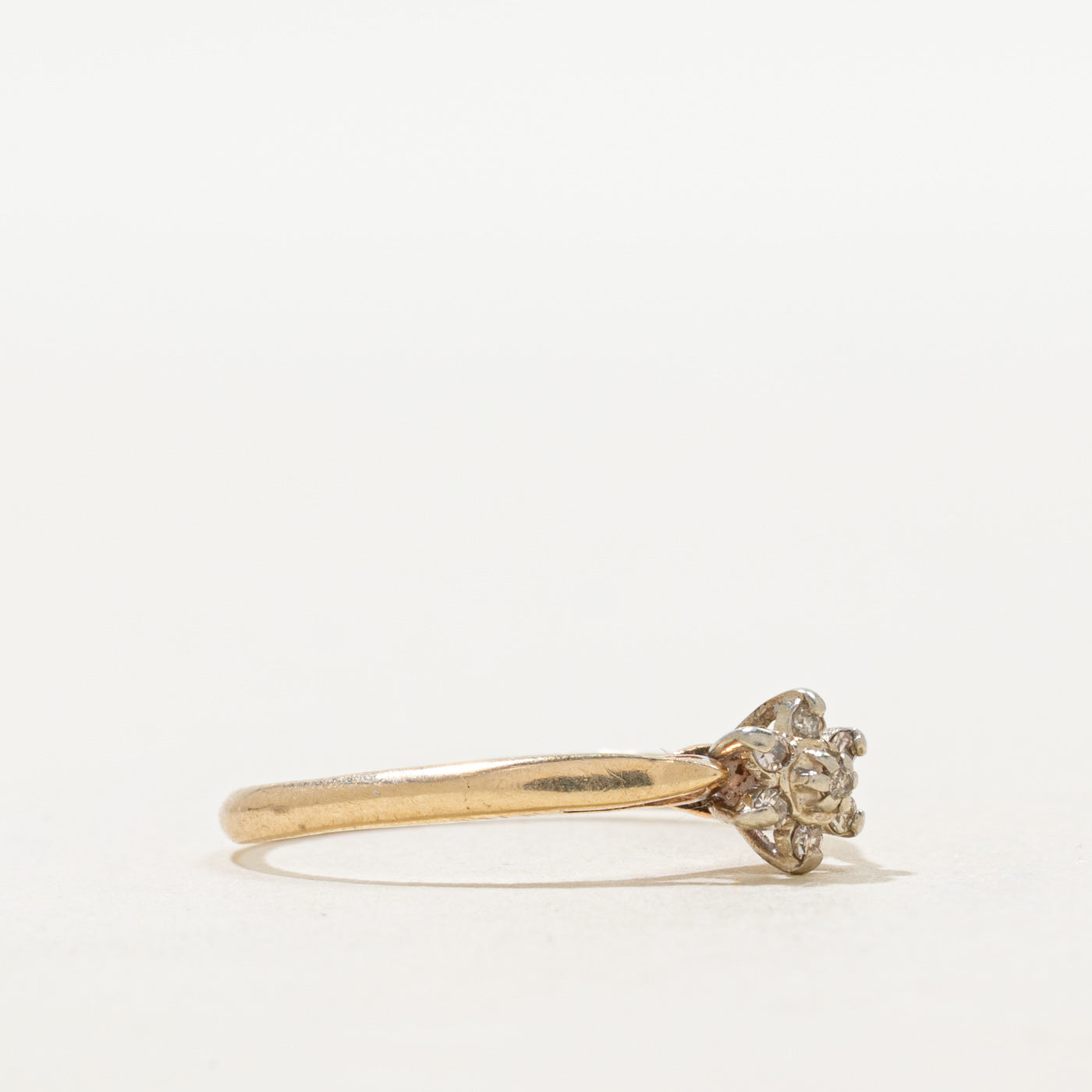 Yellow Gold Diamond Petal Cluster Ring | SZ 5.75