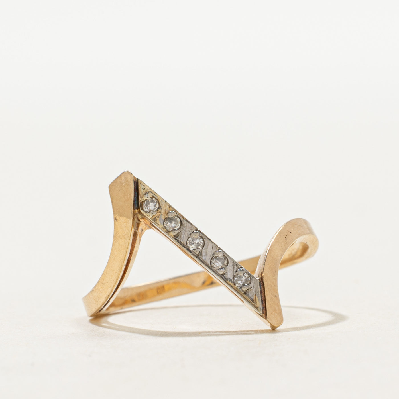 Diagonal Diamond Row Bypass Ring | SZ 5.5