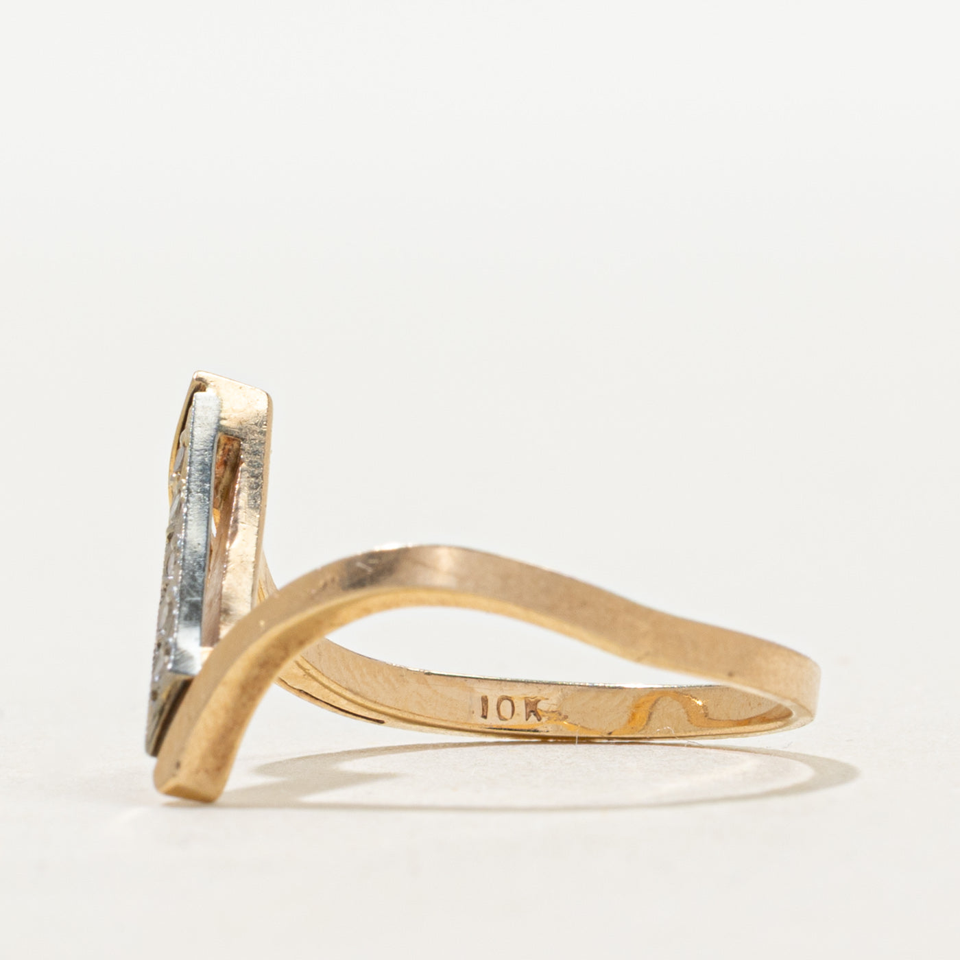 Diagonal Diamond Row Bypass Ring | SZ 5.5