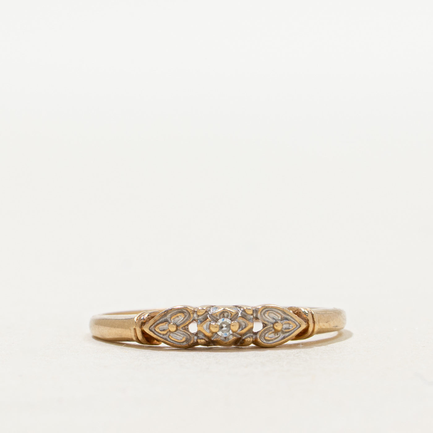 Diamond Heart Engraved Band | SZ 6