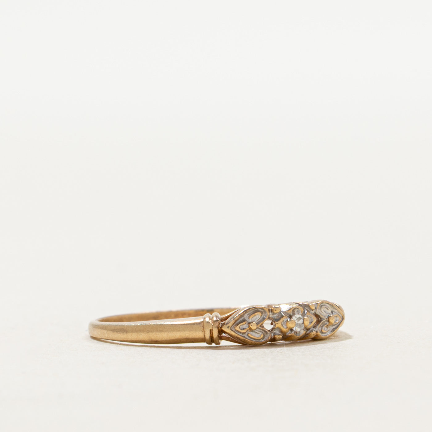 Diamond Heart Engraved Band | SZ 6