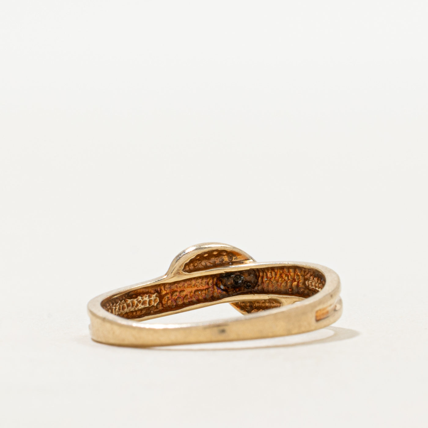 Yellow Gold Diamond Waterfall Cross Over Ring | SZ 4.5