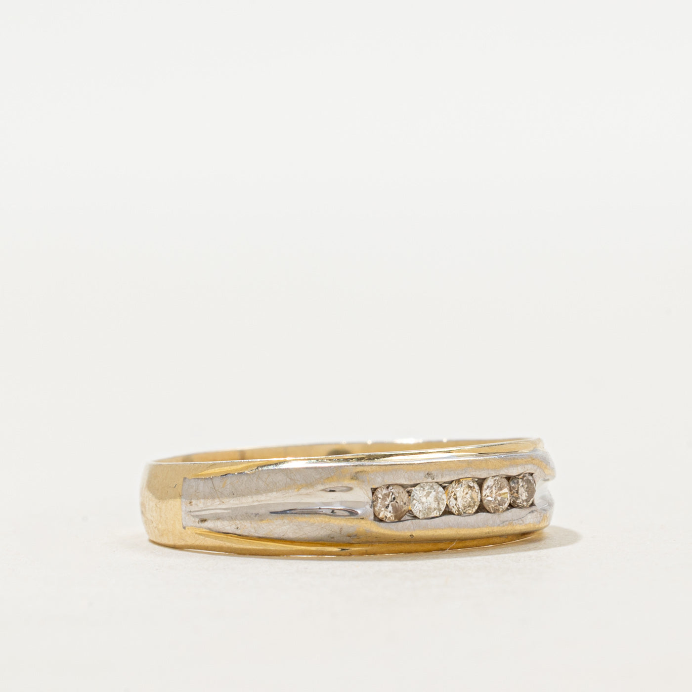 Two Tone Five Stone Diamond Ring | SZ 9.5