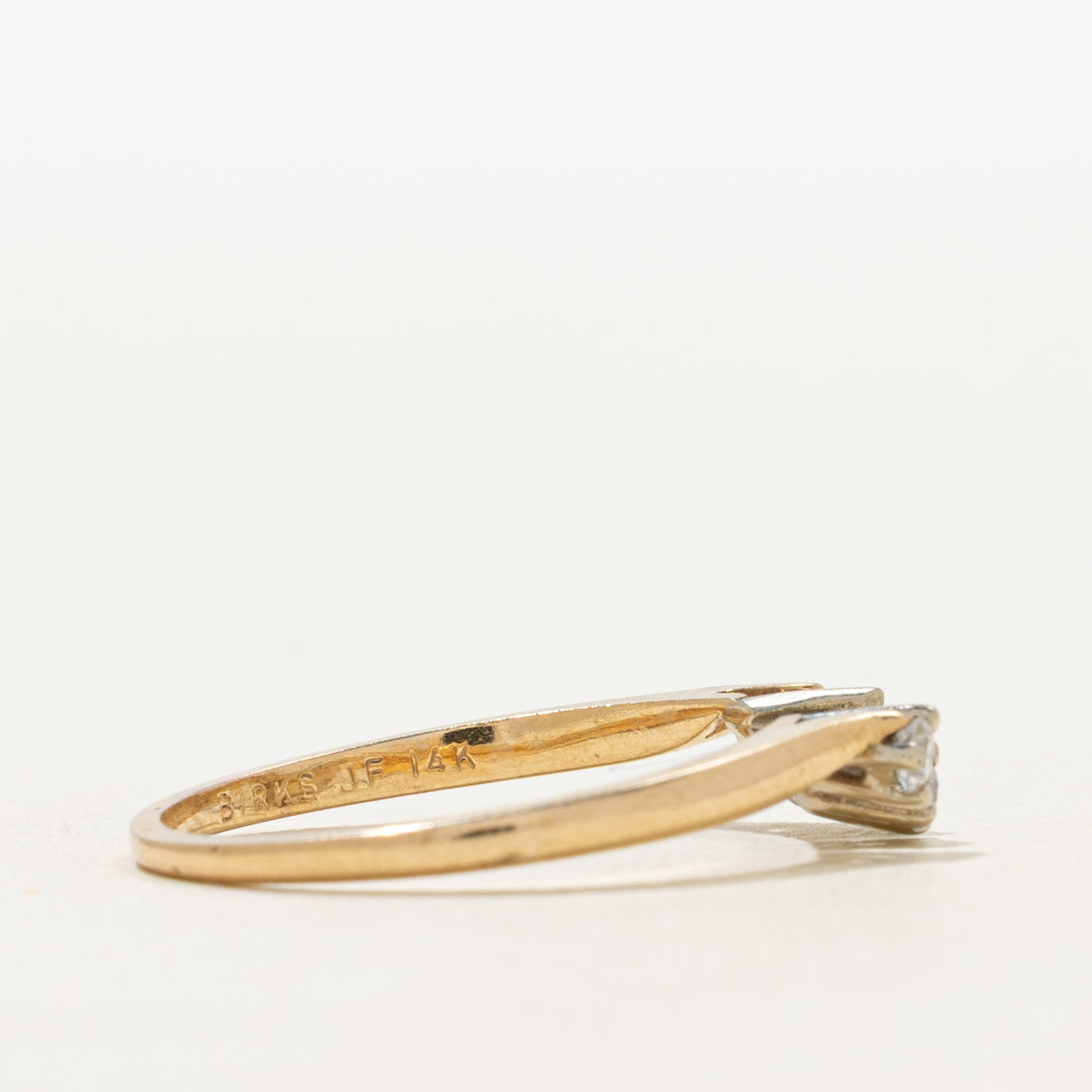 'Birks' Four Stone Diamond Contour Ring | SZ 6