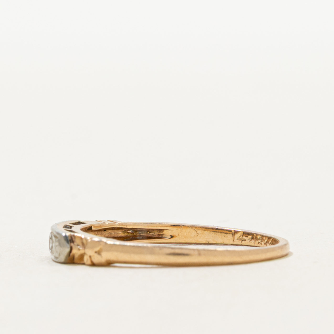 Two Stone Diamond Engraved Band | SZ 5.75