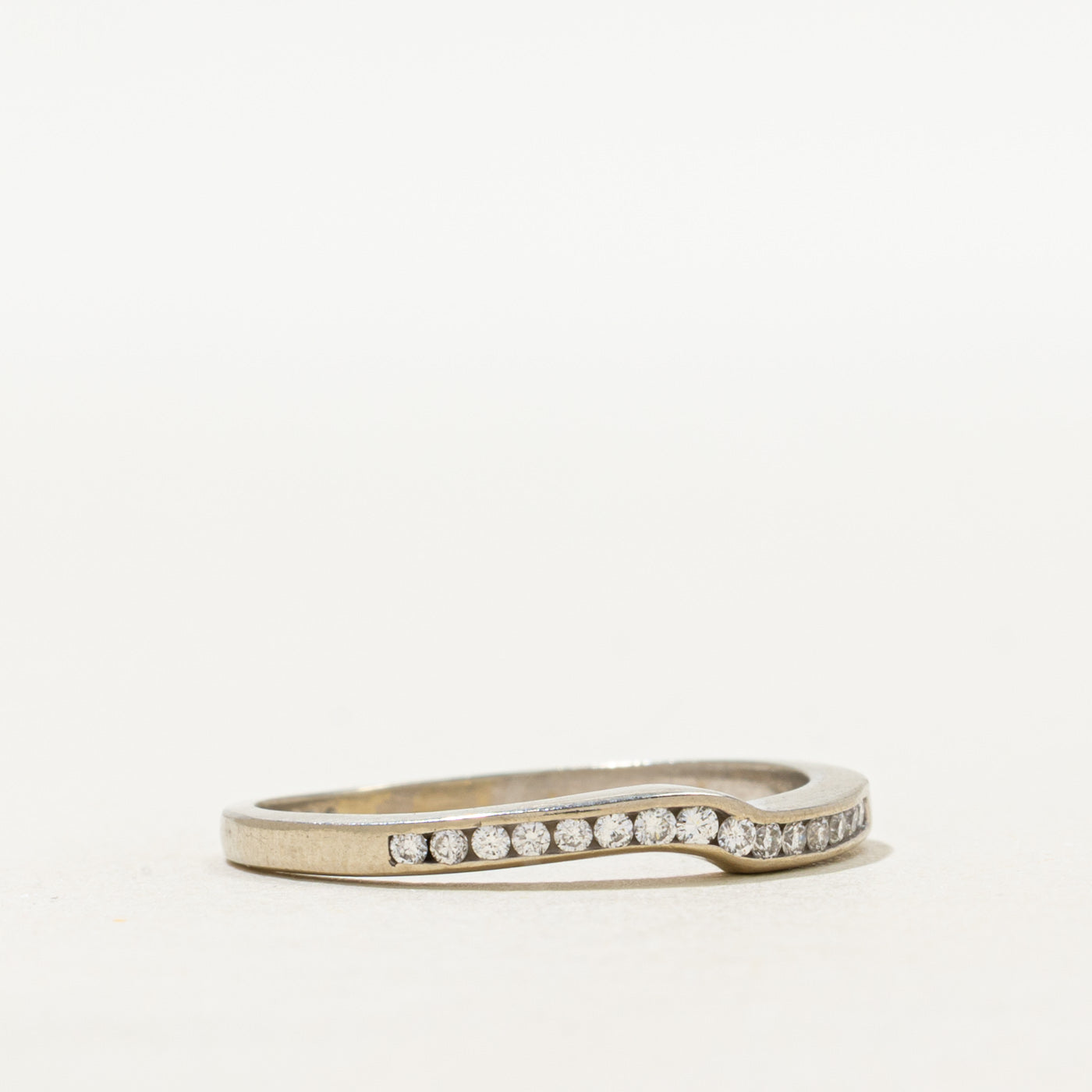 Channel Set Semi Eternity Diamond Contour Ring | SZ 7.5