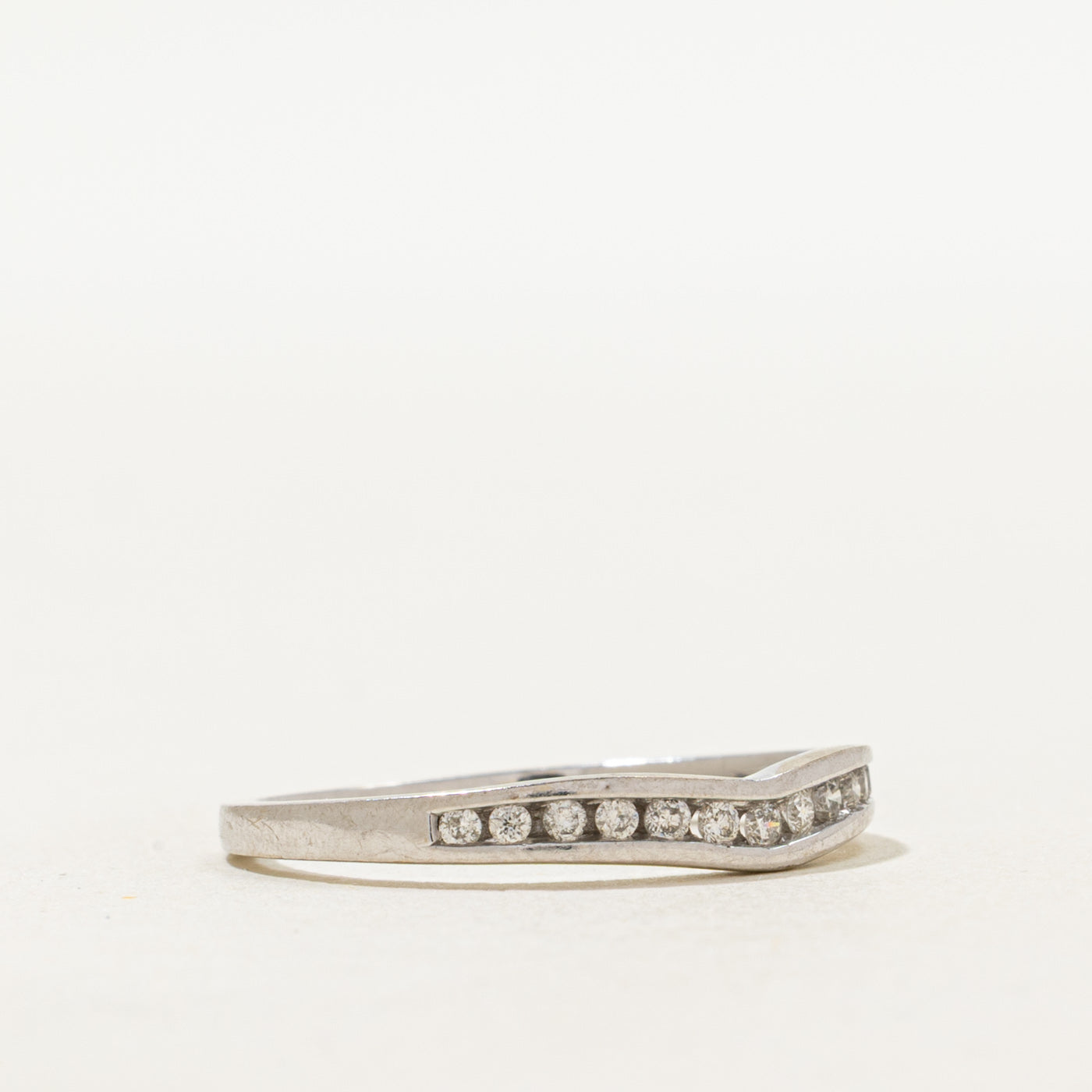 Semi Eternity Diamond Chevron Ring | SZ 7