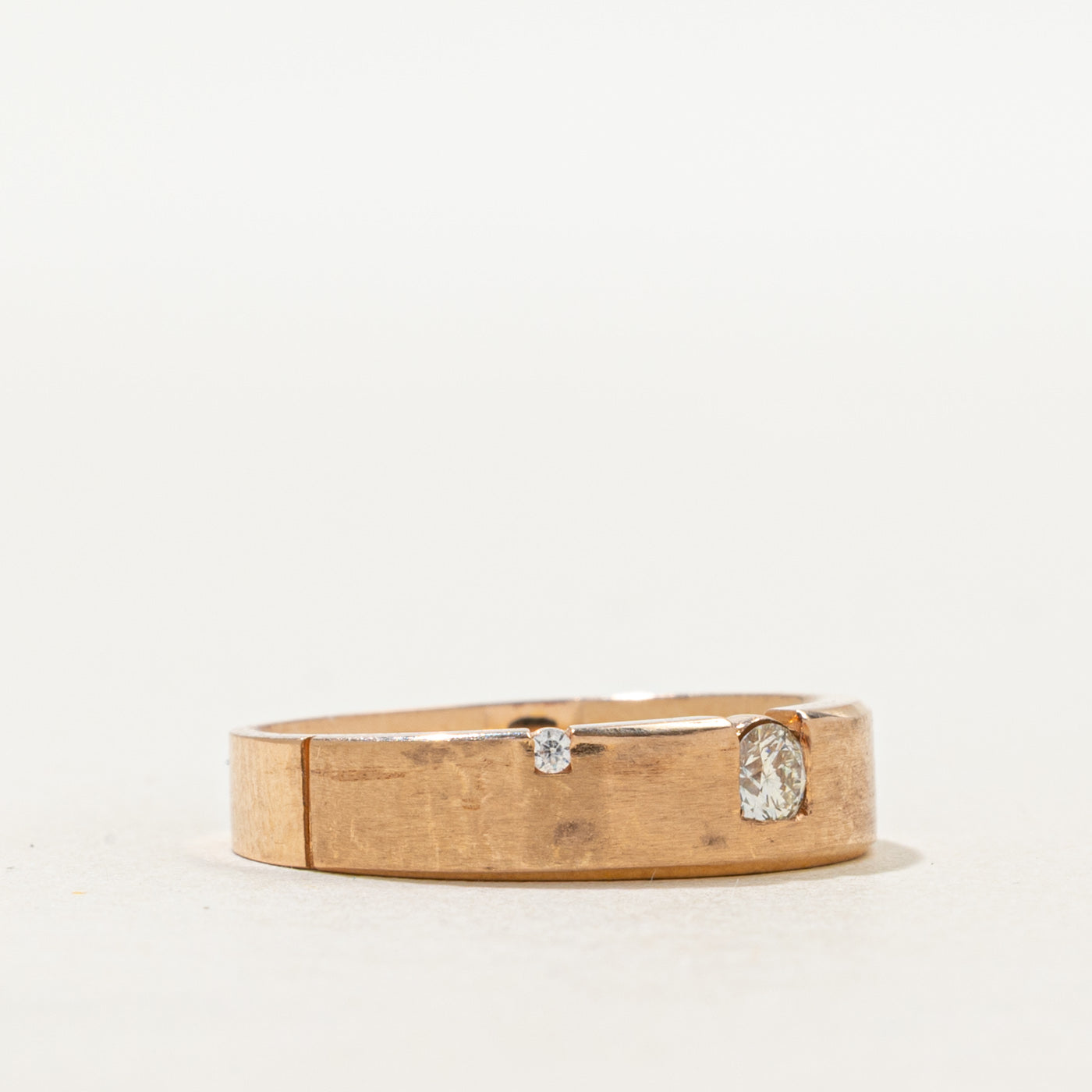18k Rose Gold Two Stone Diamond Band | 4.65mm | SZ 5.75