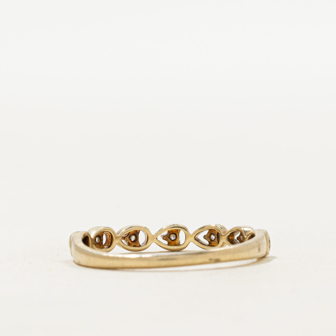Semi Eternity Diamond Pear Patterned Ring | SZ 6.75