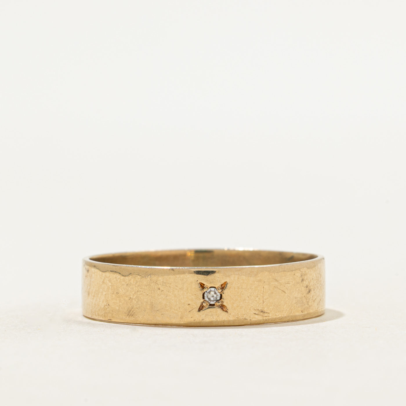 Bague sertie d'un diamant unique en forme d'étoile | 5,25 mm | Taille 11,5