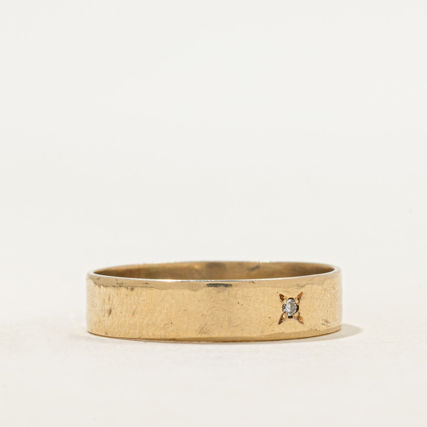 Bague sertie d'un diamant unique en forme d'étoile | 5,25 mm | Taille 11,5